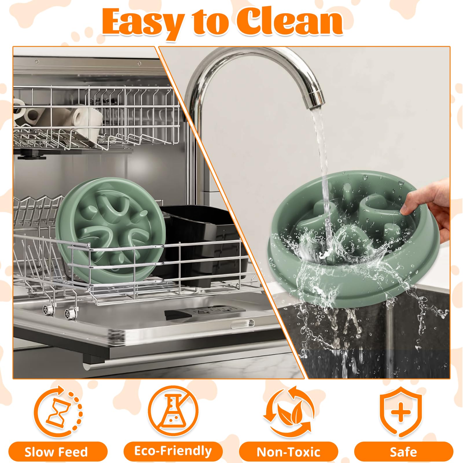 elzle Slow Feeder Dog Bowl - Anti-Choke Design | Anti-Slip Silicone Base | Food-Grade PP 7