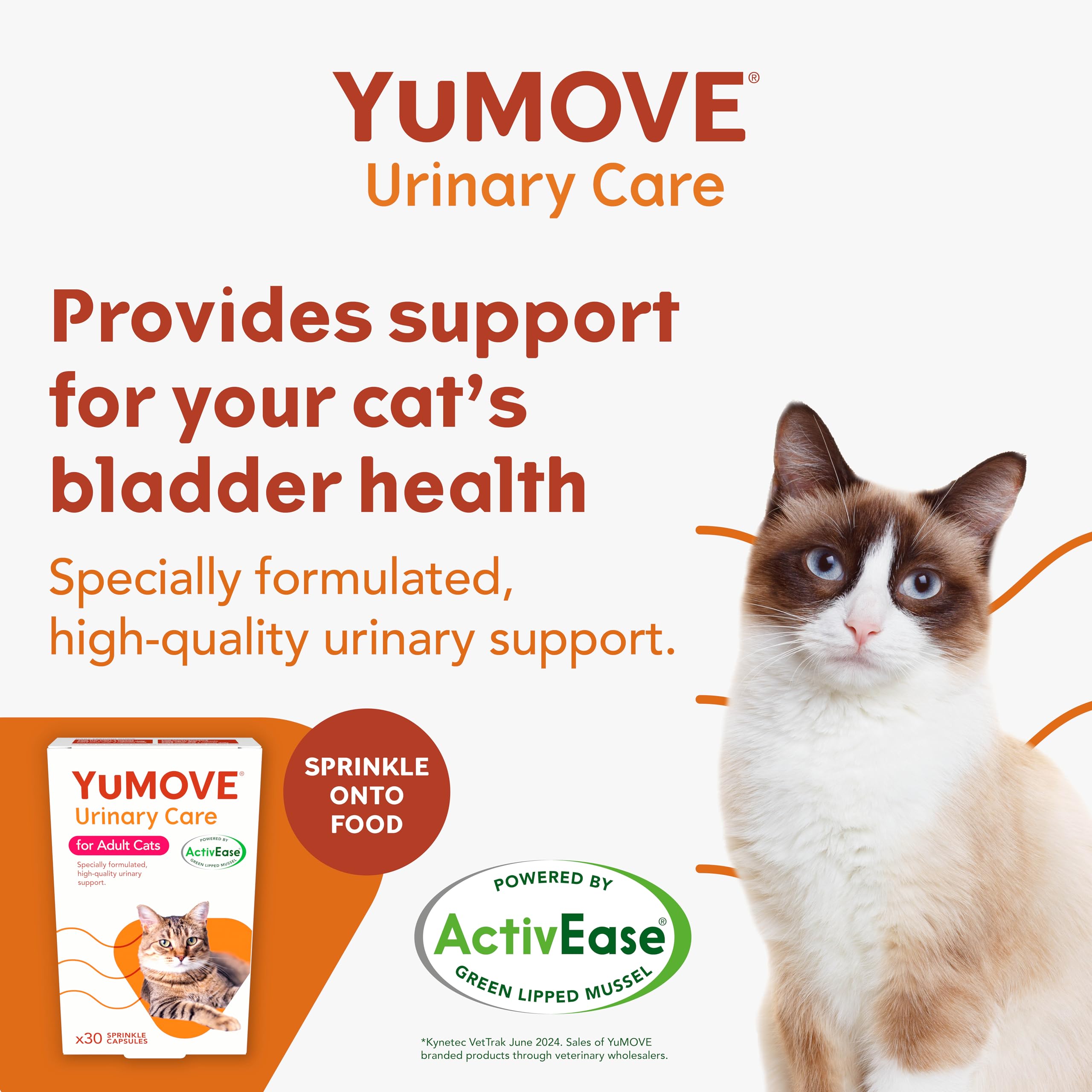 YuMOVE Urinary Care Supplements for Adult Cats - 30 Capsules, Pumpkin Flavor