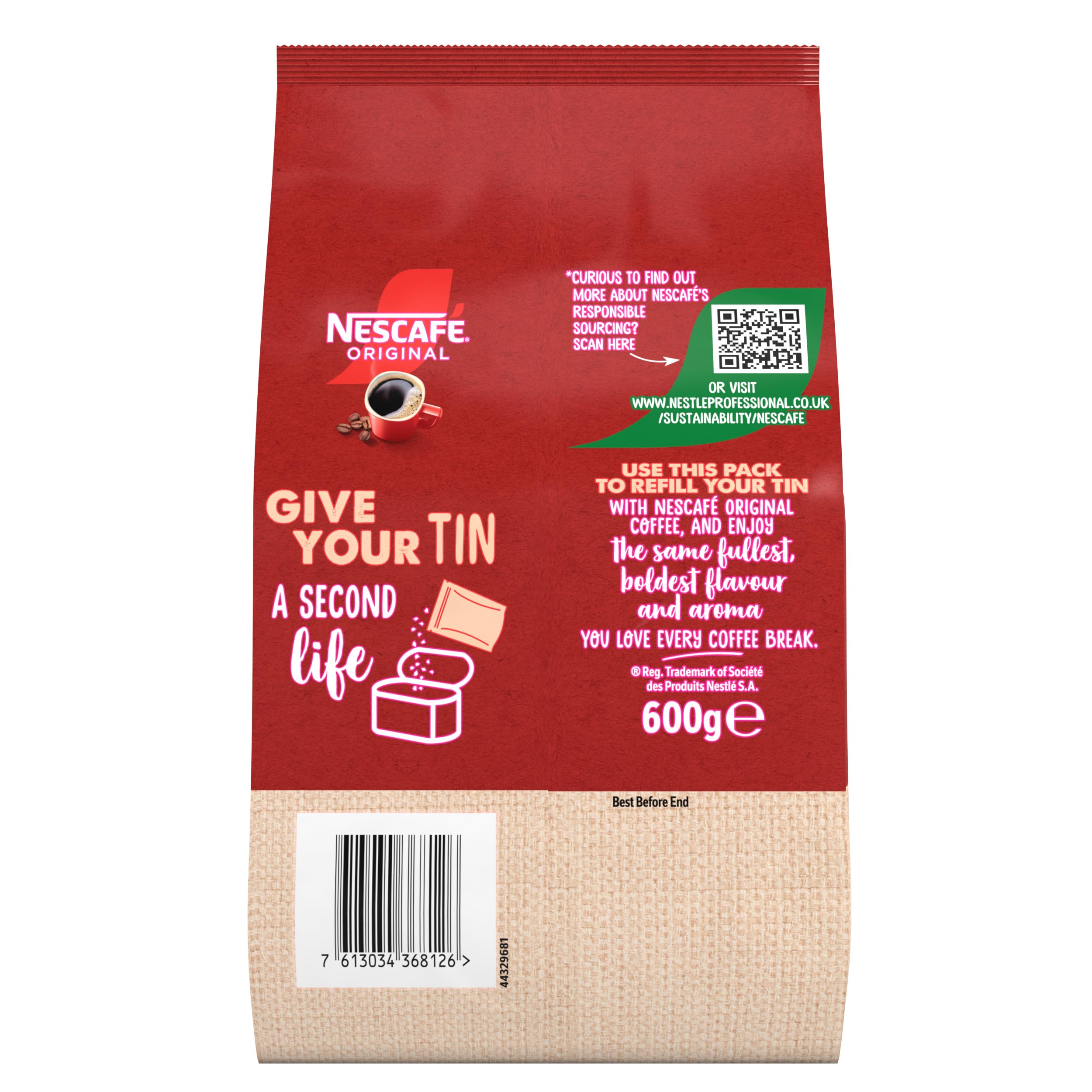 NESCAFÉ Original Instant Coffee Granules Refill Pouch - 600g | 100% Responsibly Sourced 3