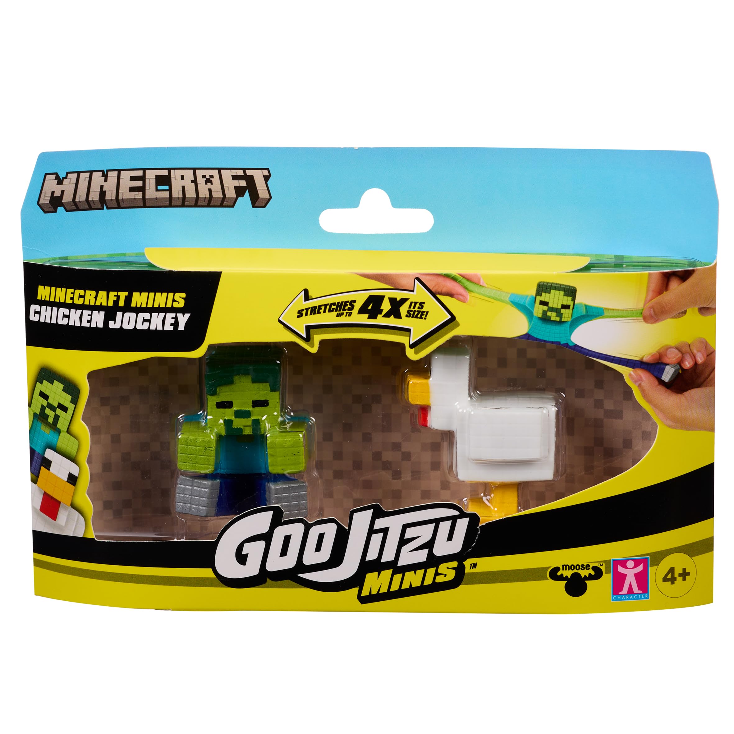 Heroes of Goo Jit Zu Minecraft Minis 2 Pack - Zombie & Chicken | 2.5 Inch Stretchable Figures