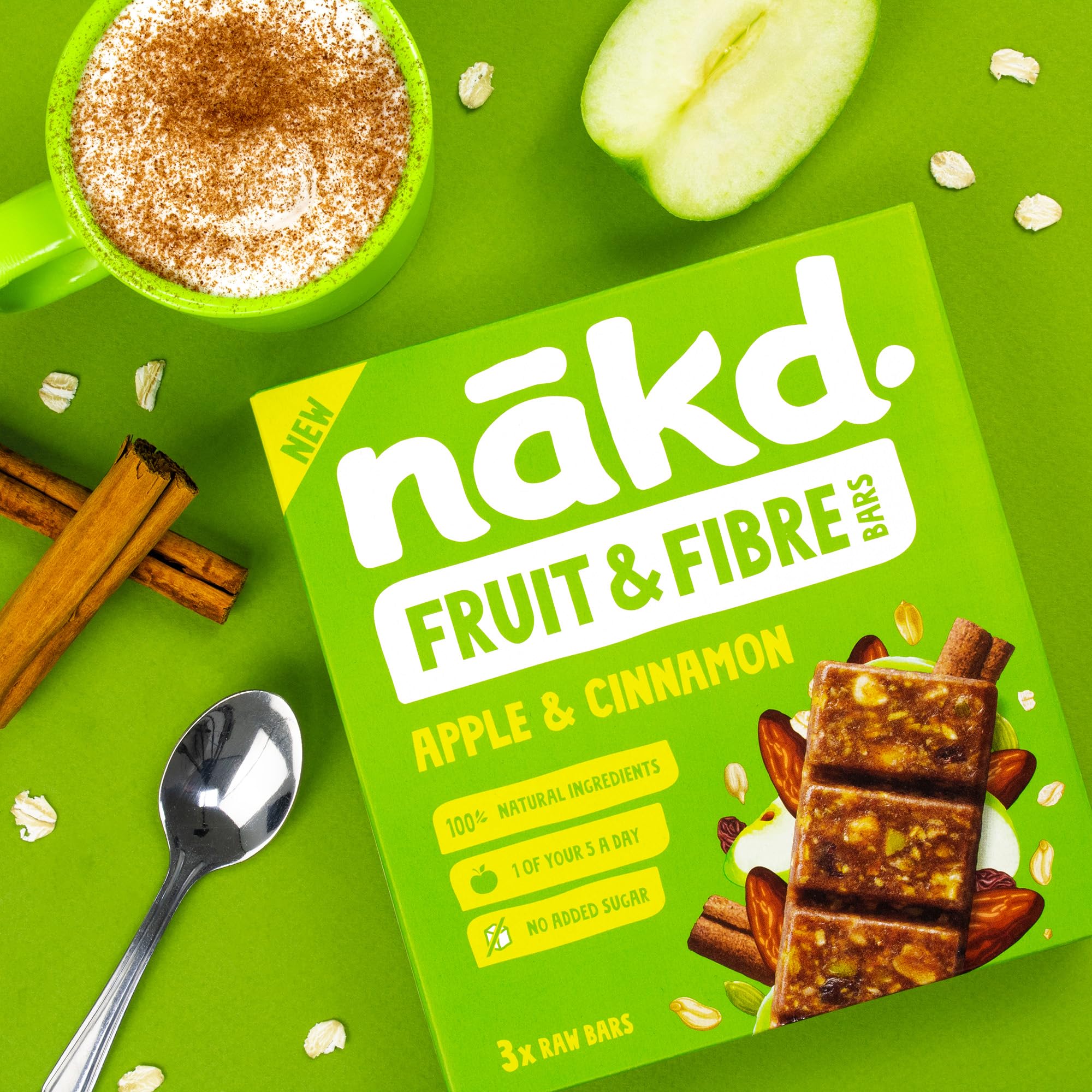 Nakd Fruit & Fibre Apple & Cinnamon Bars - 36 Count Pack | High Fibre | Vegan | No Added Sugar 3
