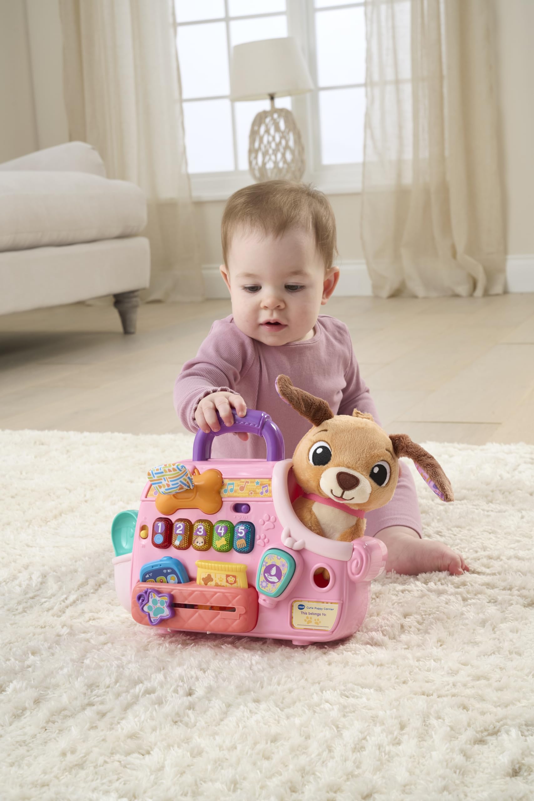 VTech Baby Cutie Puppy Carrier - Interactive Role-Play Toy with 6 Accessories | Ages 9-36 Months 3