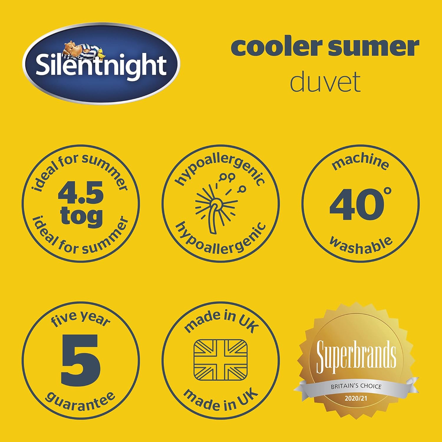 Silentnight – Kühlere Sommerbettdecke, 4,5 Tog, Mikrofaser, Kingsize 9