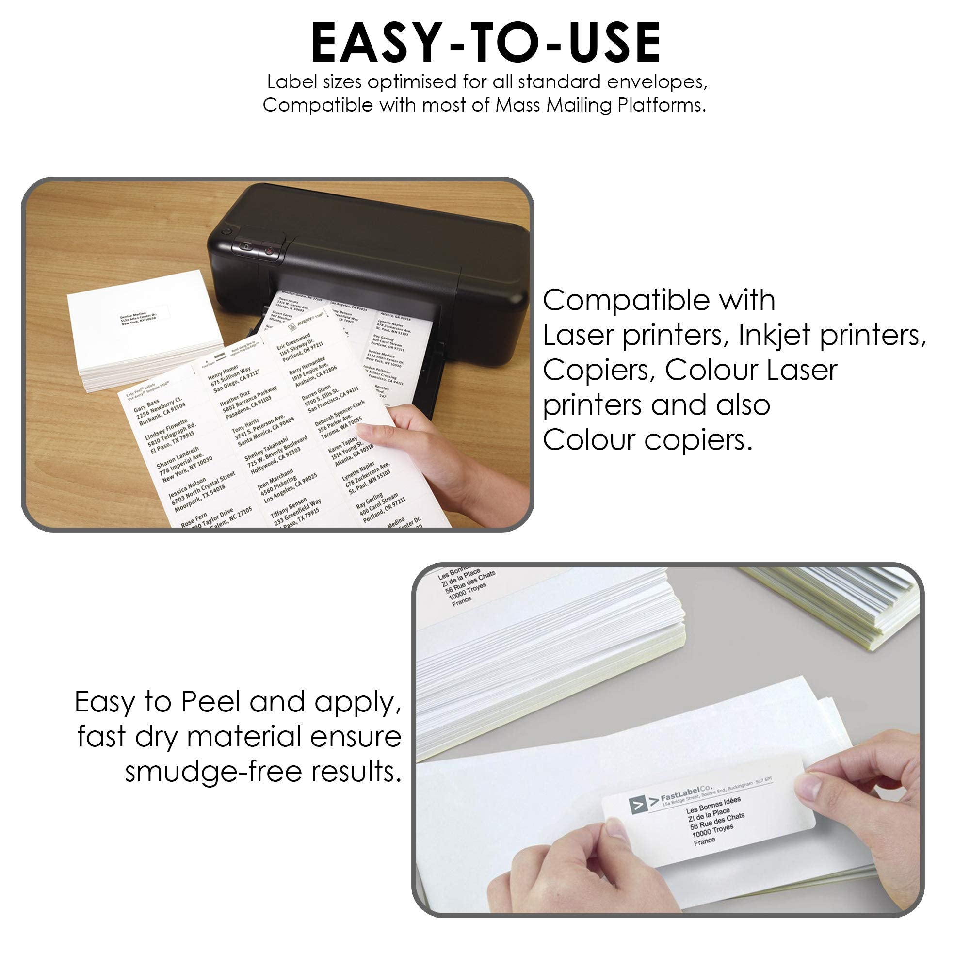 iSOUL Address Labels - 525 Total Labels | 21 Per A4 Sheet | Matte White Self-Adhesive 7