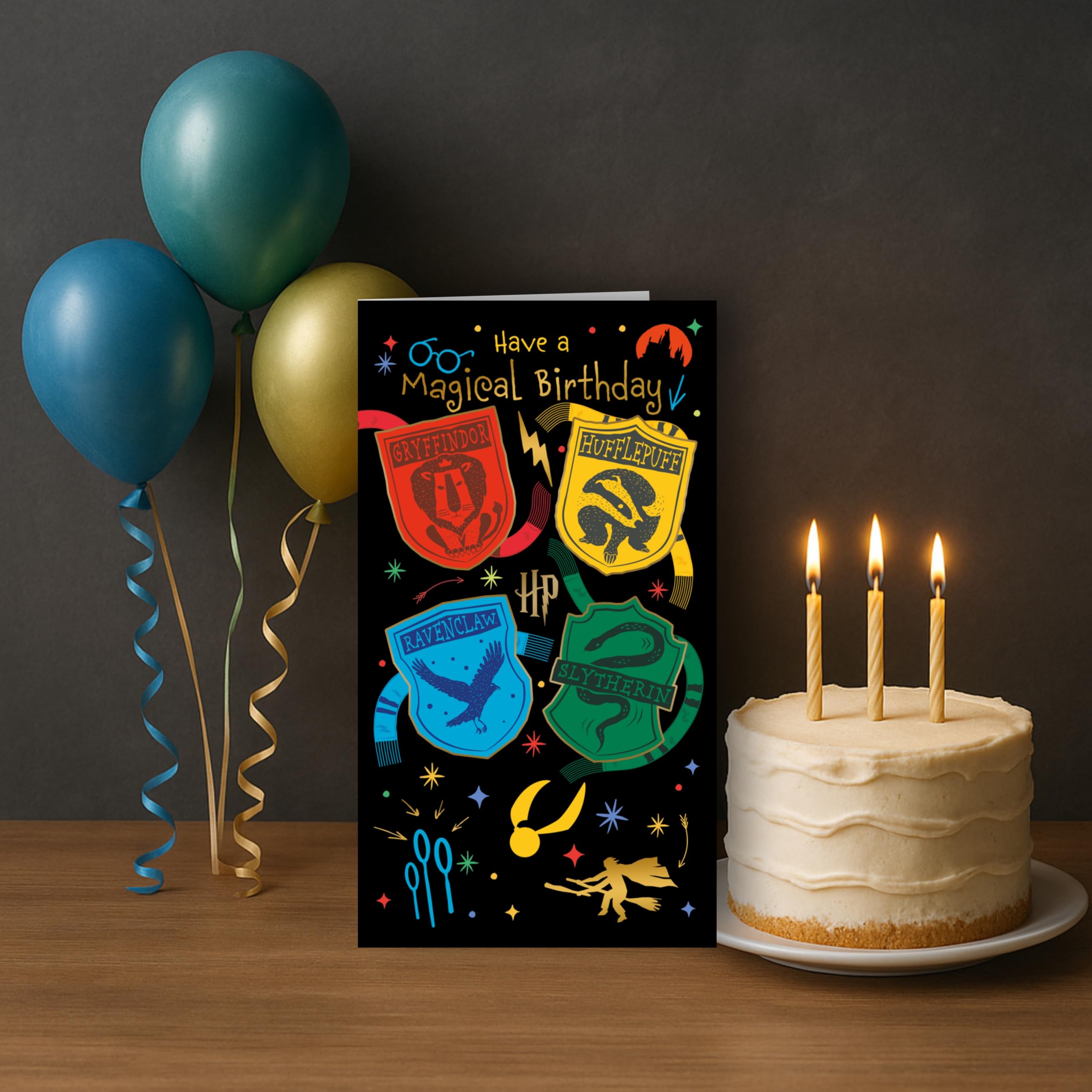 Danilo Promotions LTD Harry Potter Birthday Card - Magical Birthday Message | Official Hogwarts Design