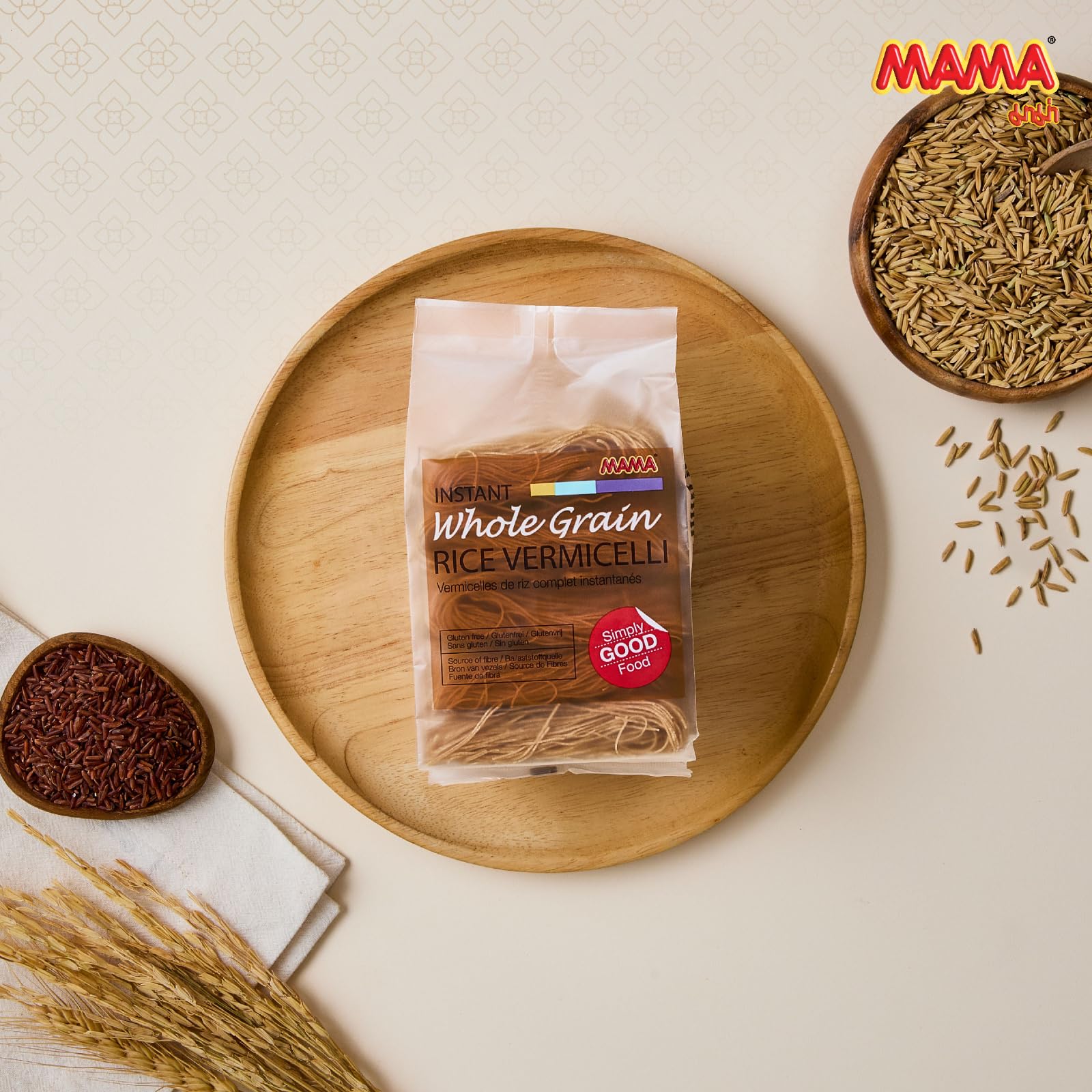 MAMA Instant Whole Grain Rice Vermicelli Noodles - Low Fat, No Preservatives | 225g (Pack of 6) 3
