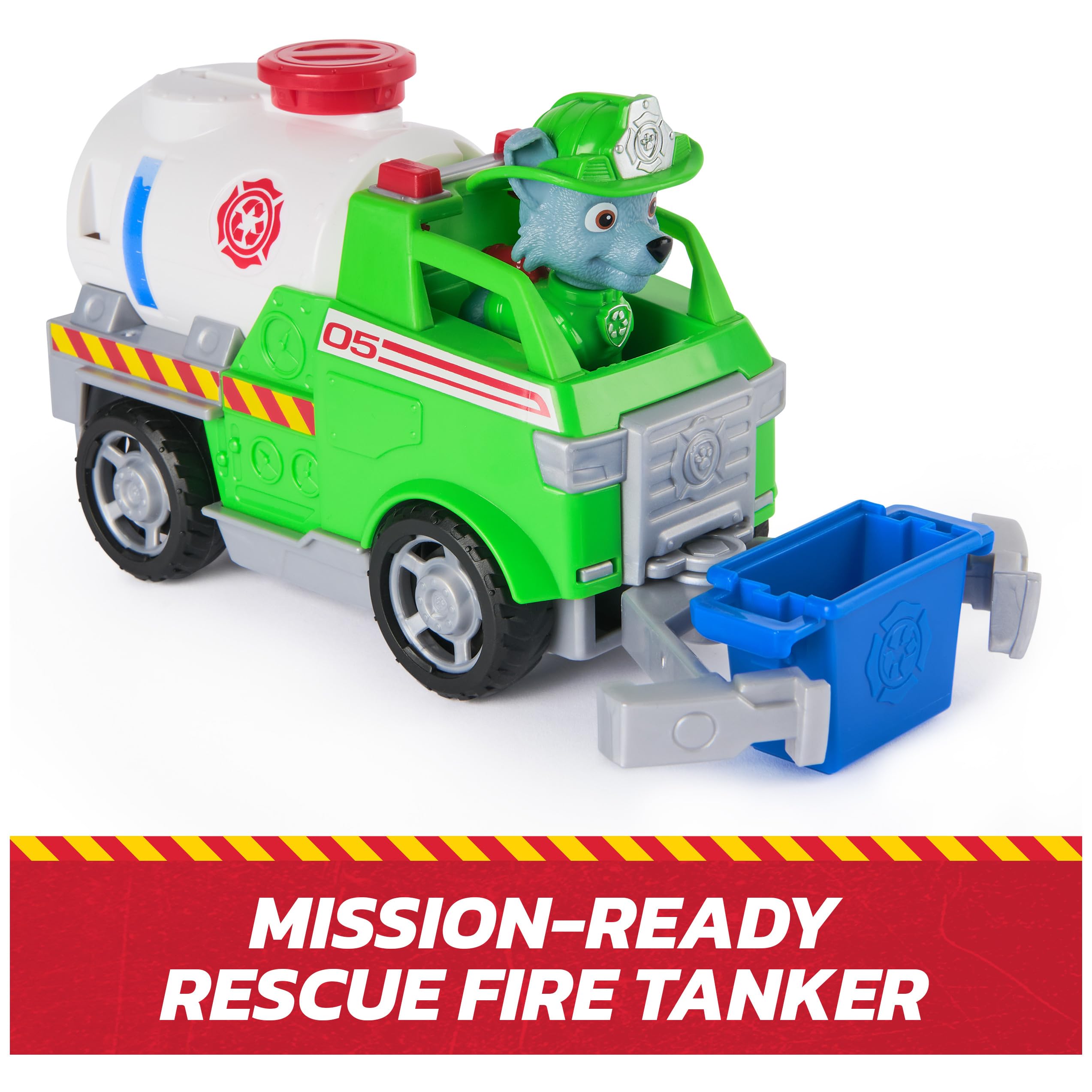 Paw Patrol Rocky Rescue Fire Tanker - 20.3 cm Vehicle with 5 cm Rocky Figure | Ages 3-9 3