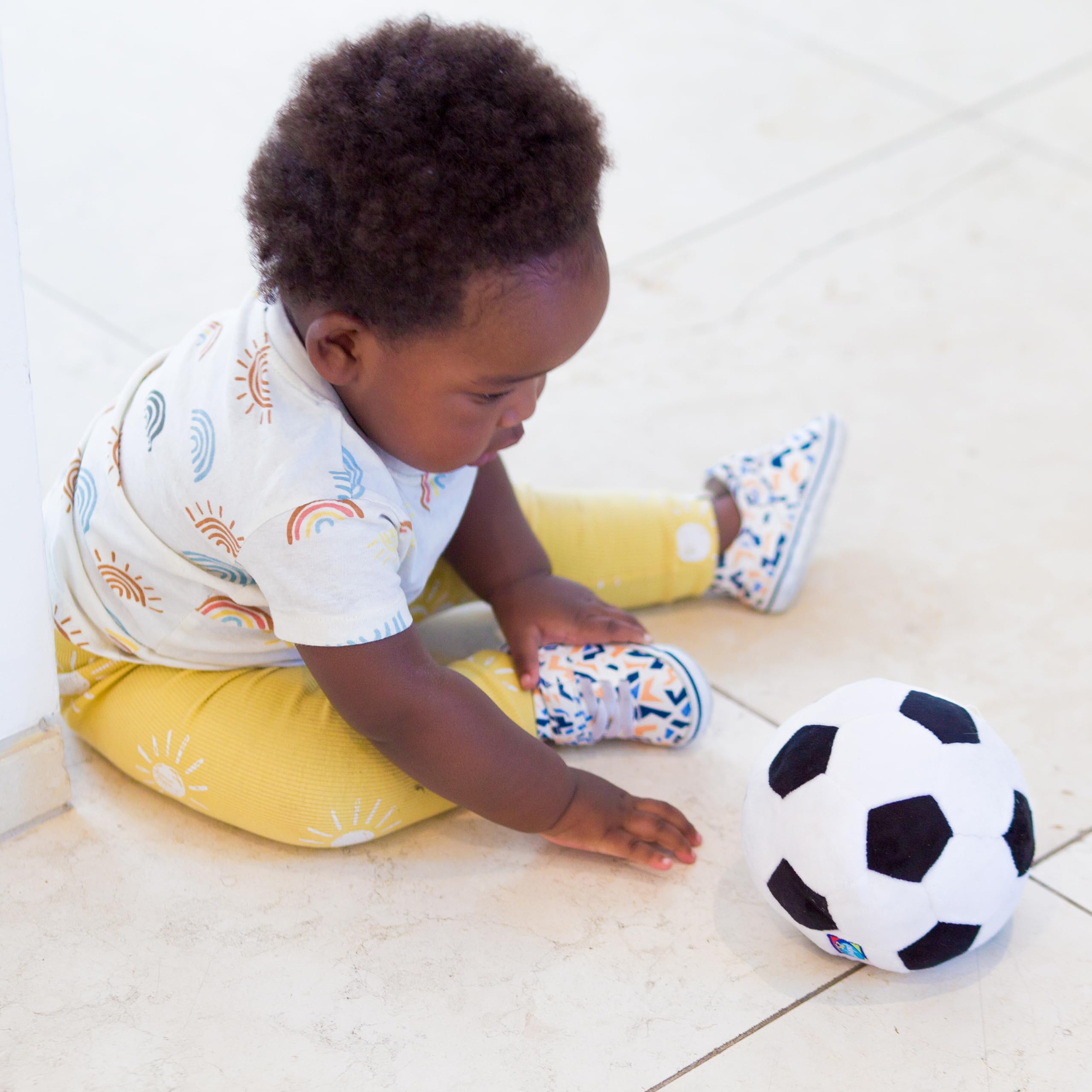 Playgro My First Football - Soft Plush Rattle Ball for Babies 6 Months+ 7