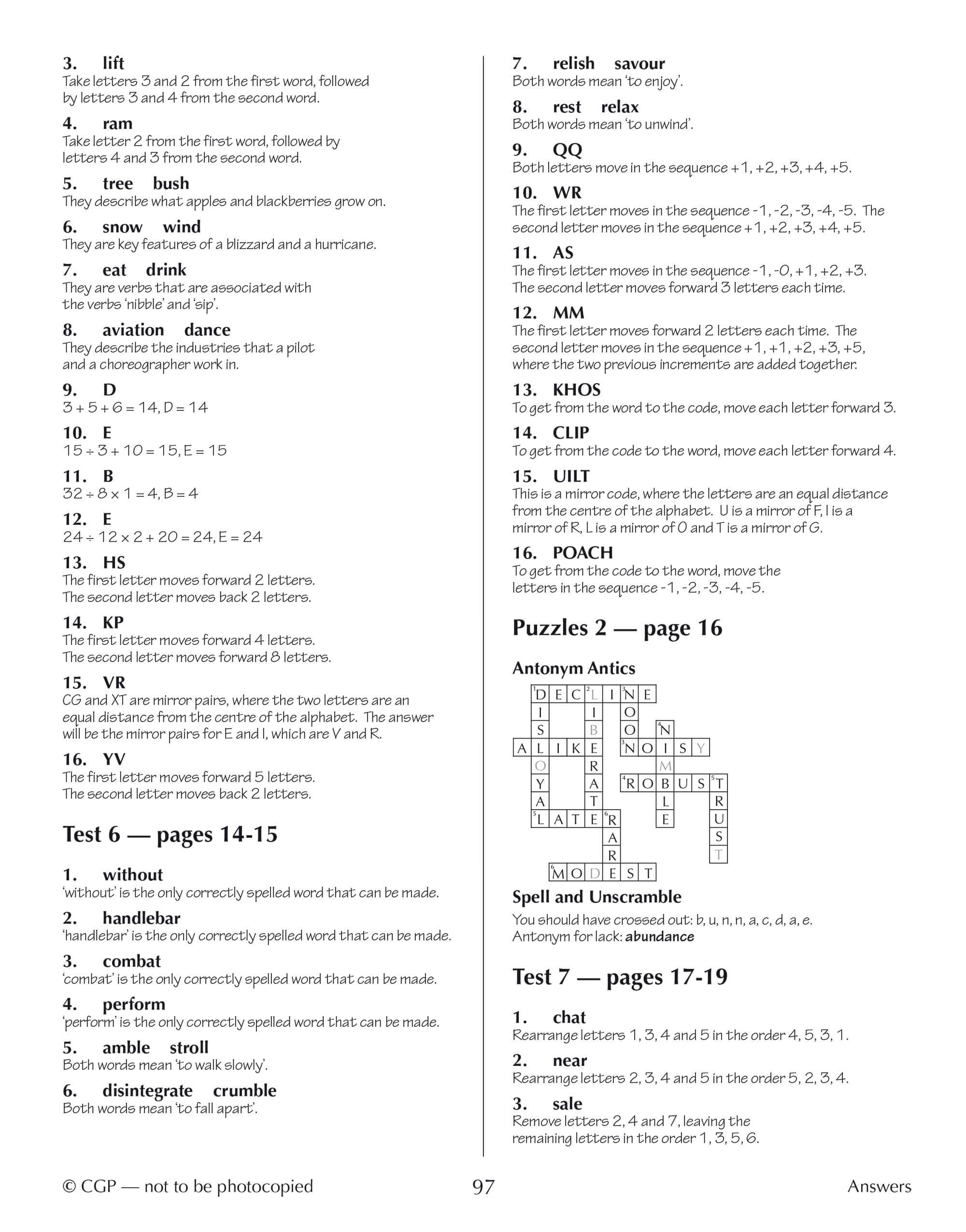 CGP 11+ GL 10-Minute Tests: Verbal Reasoning for Ages 10-11 (with Online Edition) 5