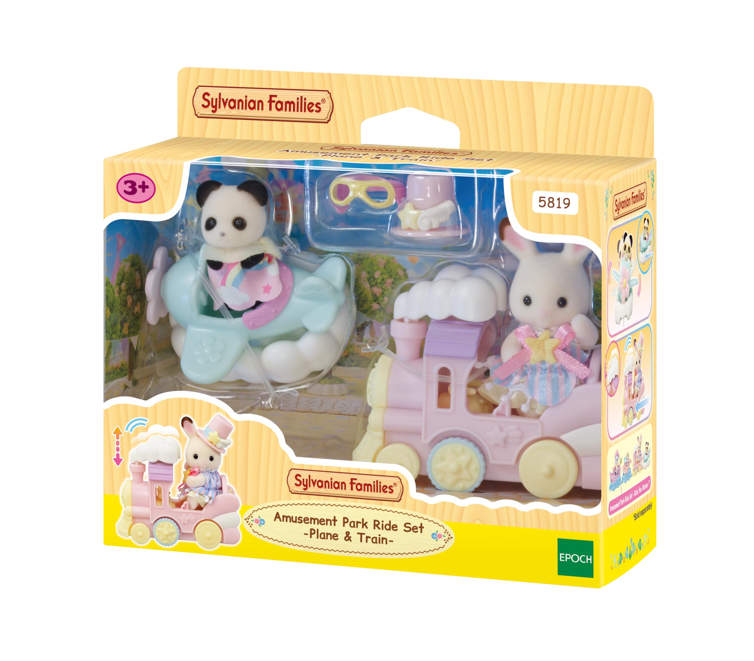 Sylvanian Families 5819 Amusement Park Ride Set - Plane & Train | Includes 2 Babies 9