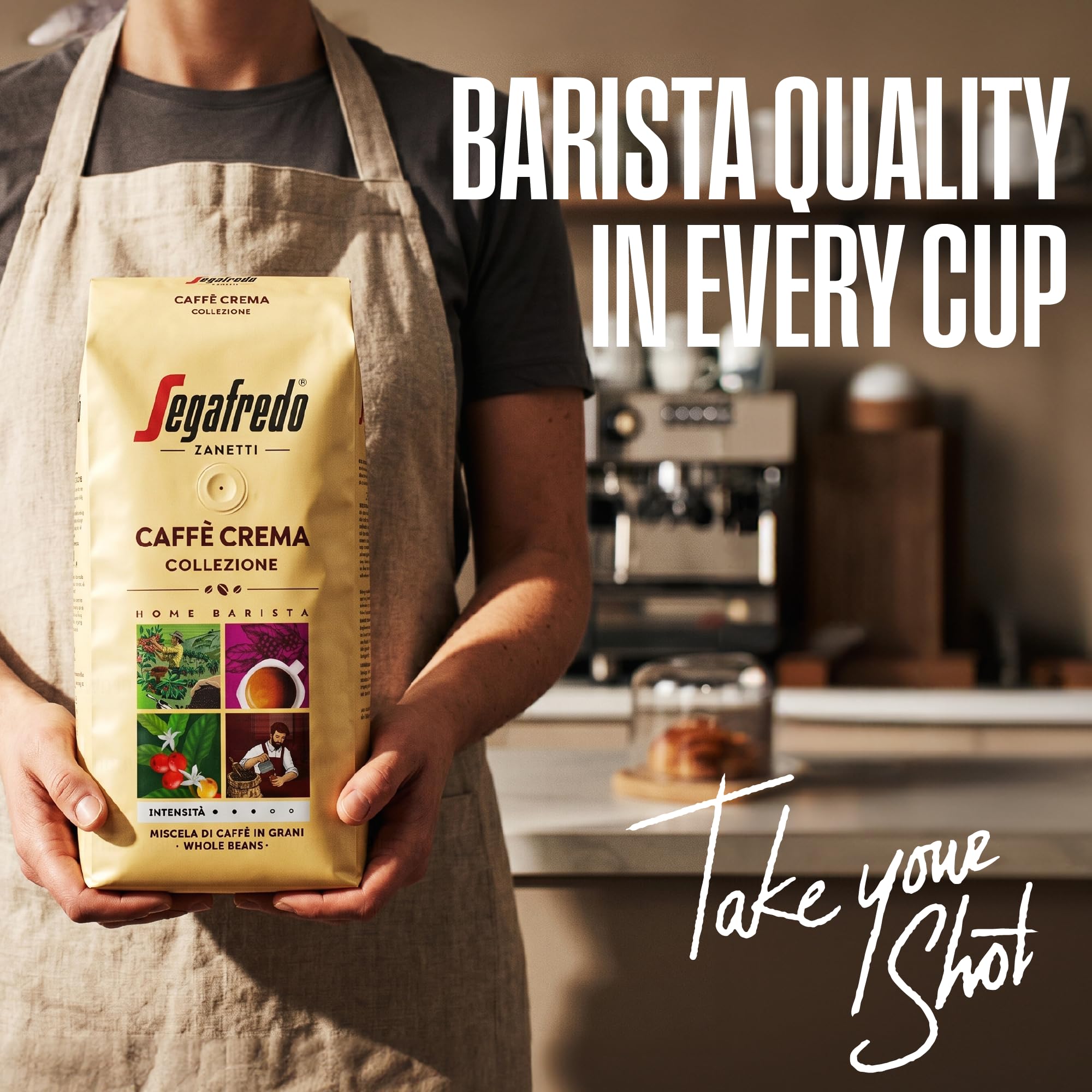 Segafredo Zanetti Caffè Crema Collezione Roasted Whole Coffee Beans 1kg Pack 7