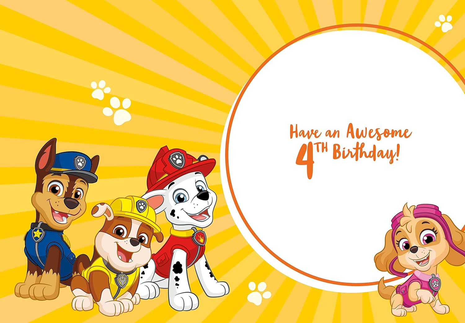 Official Paw Patrol Age 4 Birthday Card 5