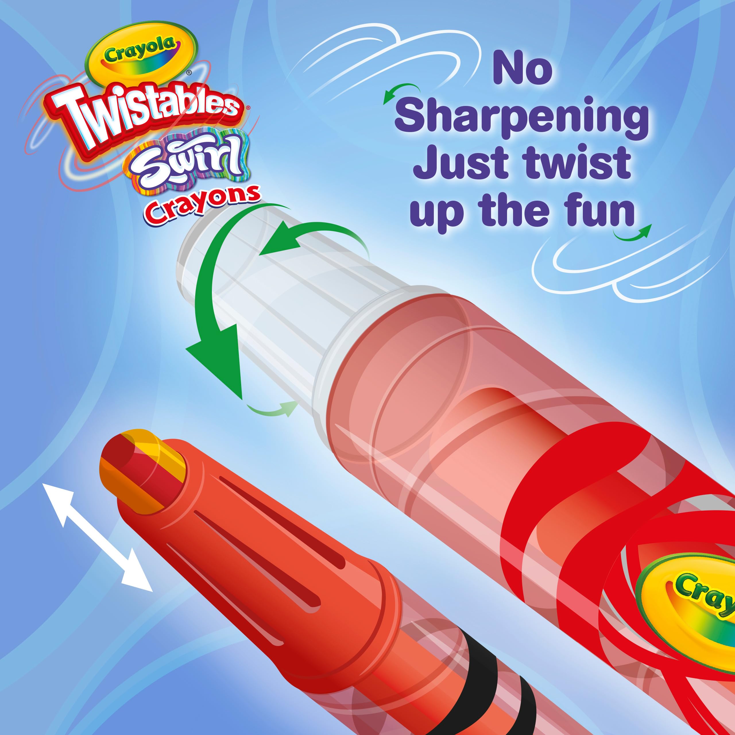 CRAYOLA Swirl Mini Twistable Crayons - Assorted Colours | 4 Colours Per Crayon | Pack of 10 | Ages 3+ 6