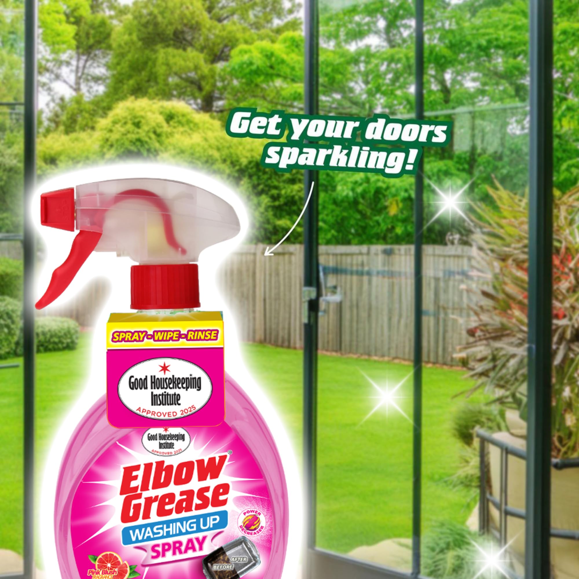 Elbow Grease Washing Up Spray - Fast-Acting Degreaser | 500ml Pink Grapefruit 6