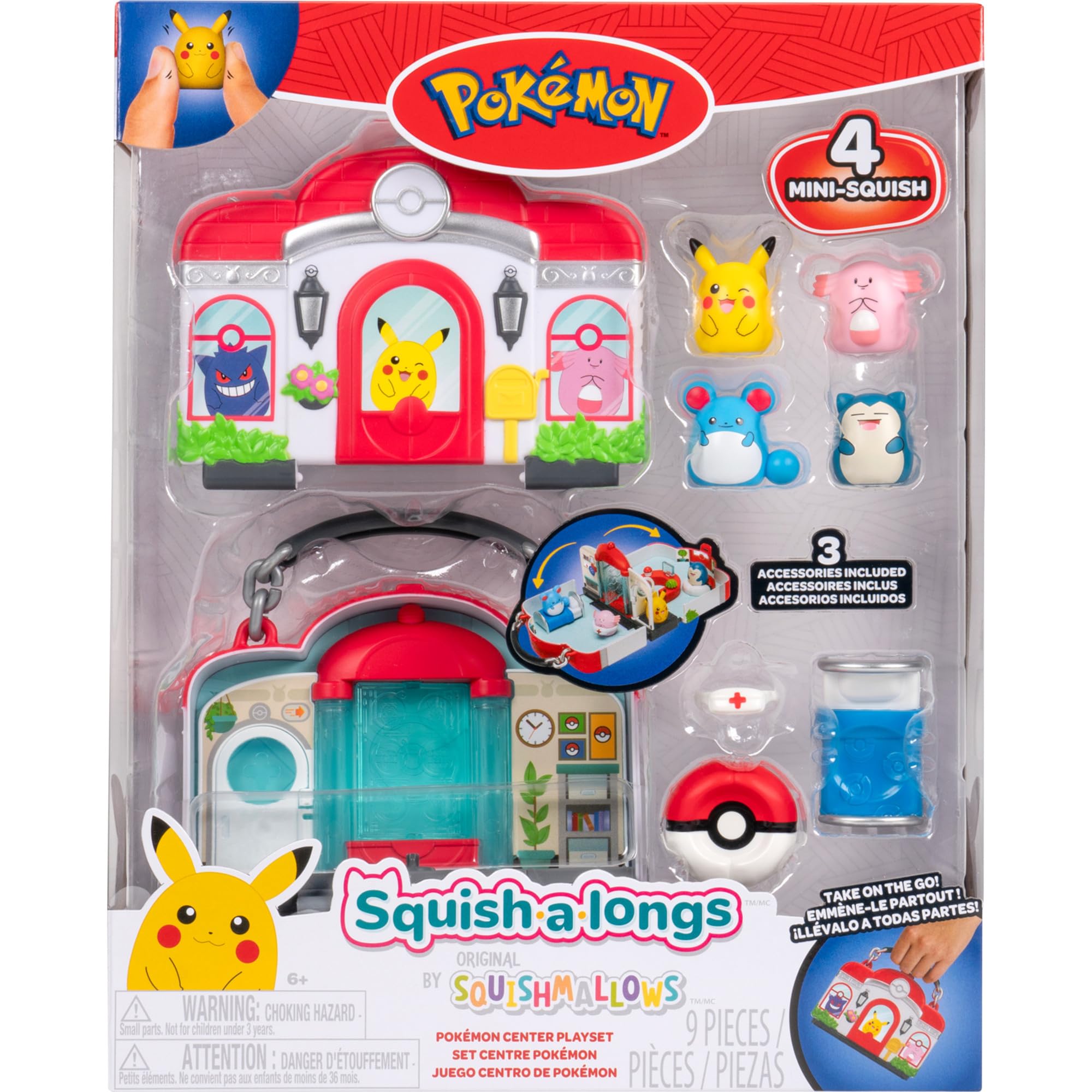 Squish-a-longs Pokémon Centre Playset by Jazwares | Includes 4 Mini-Squish | Portable Truck 3