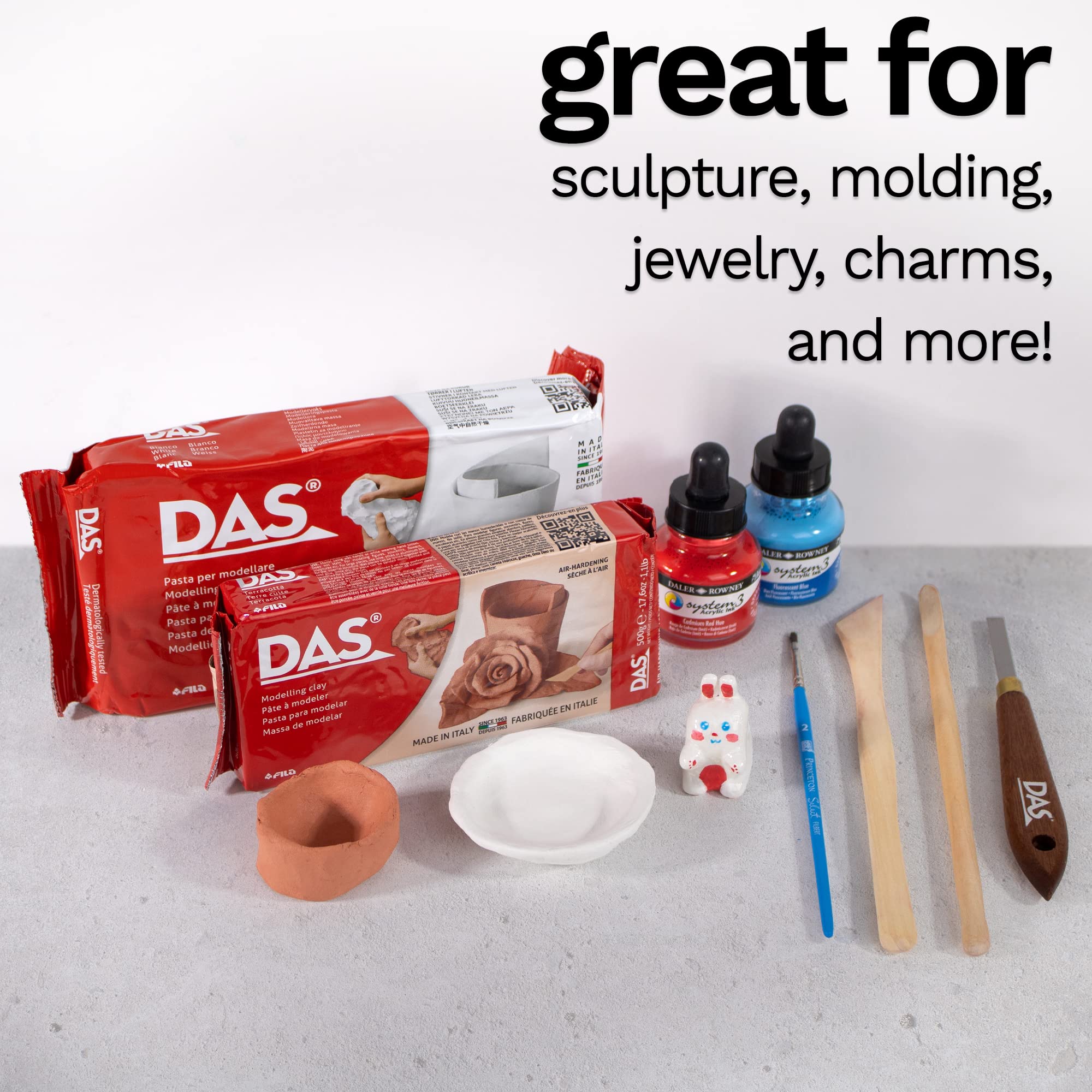 DAS Stone Air Hardening Modelling Clay - 1kg | Ready To Use | Stone Effect 6