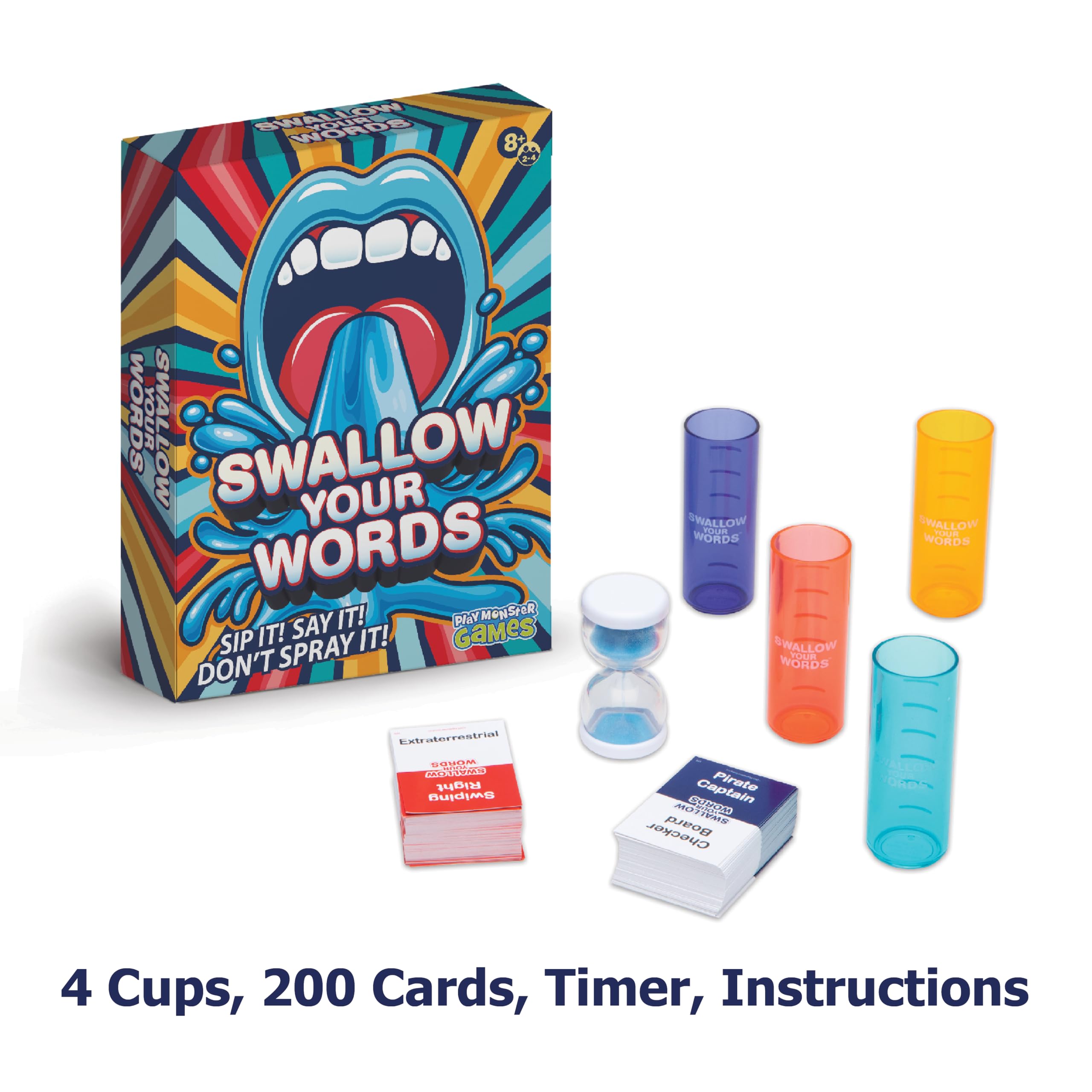 Playmonster Games Swallow Your Words Board Game | 2-4 Players | Ages 8+ | 800 Phrases
