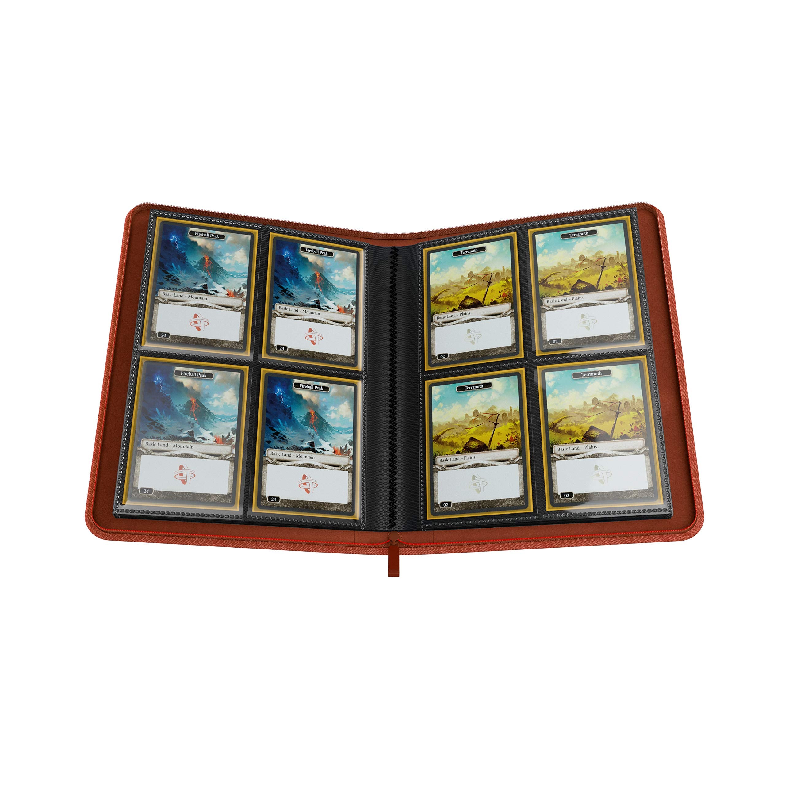 Gamegenic Zip-Up Album - 8-Pocket Pages, Red | Holds 160 Sleeved Cards | Rigid Cover 4