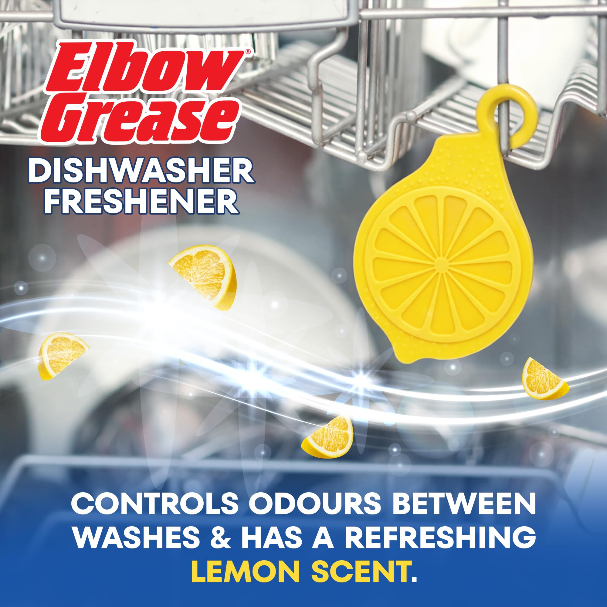 Elbow Grease Dishwasher Freshener - Lemon Scent, Odour Control, 2 Pack 2