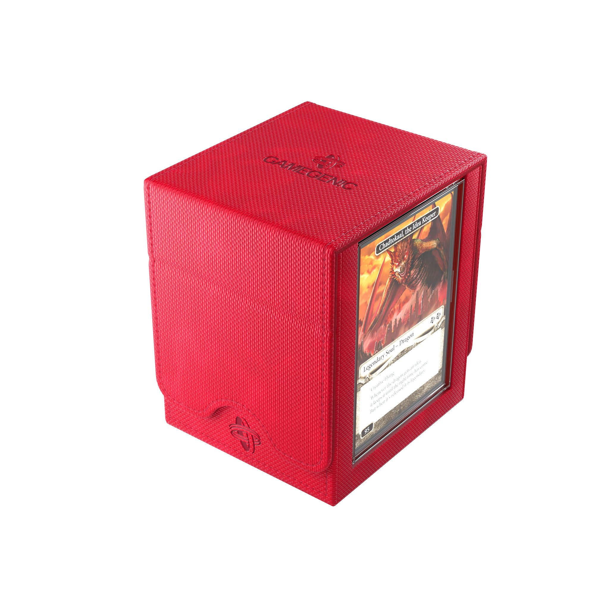 Gamegenic Squire Plus 100+ XL Convertible Red Commander Deck Box | UV Protection | Armorfyber Exterior