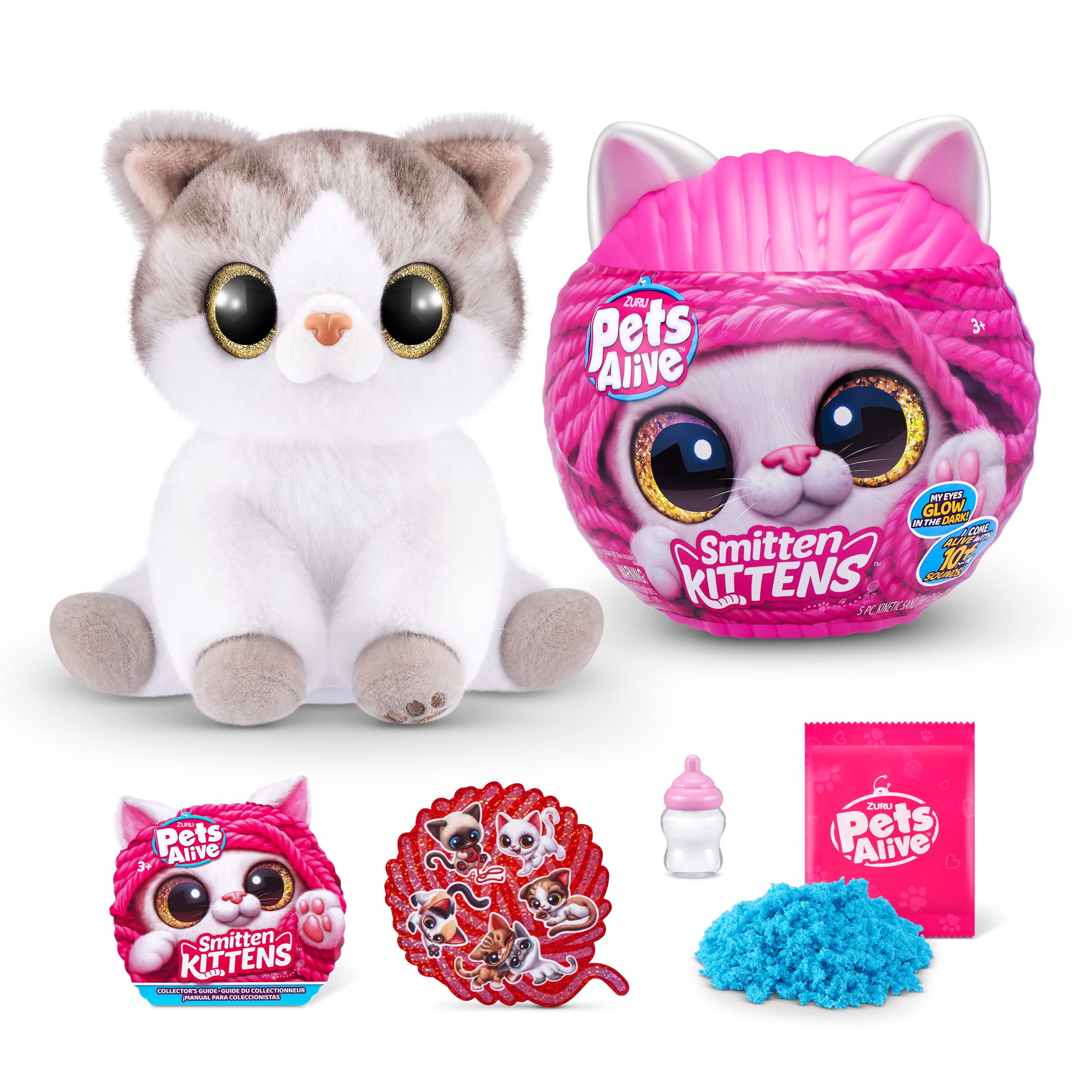 Pets Alive Smitten Kittens Alli - Interactive Electronic Plush Kitten with 10 Realistic Sounds, Ages 3+