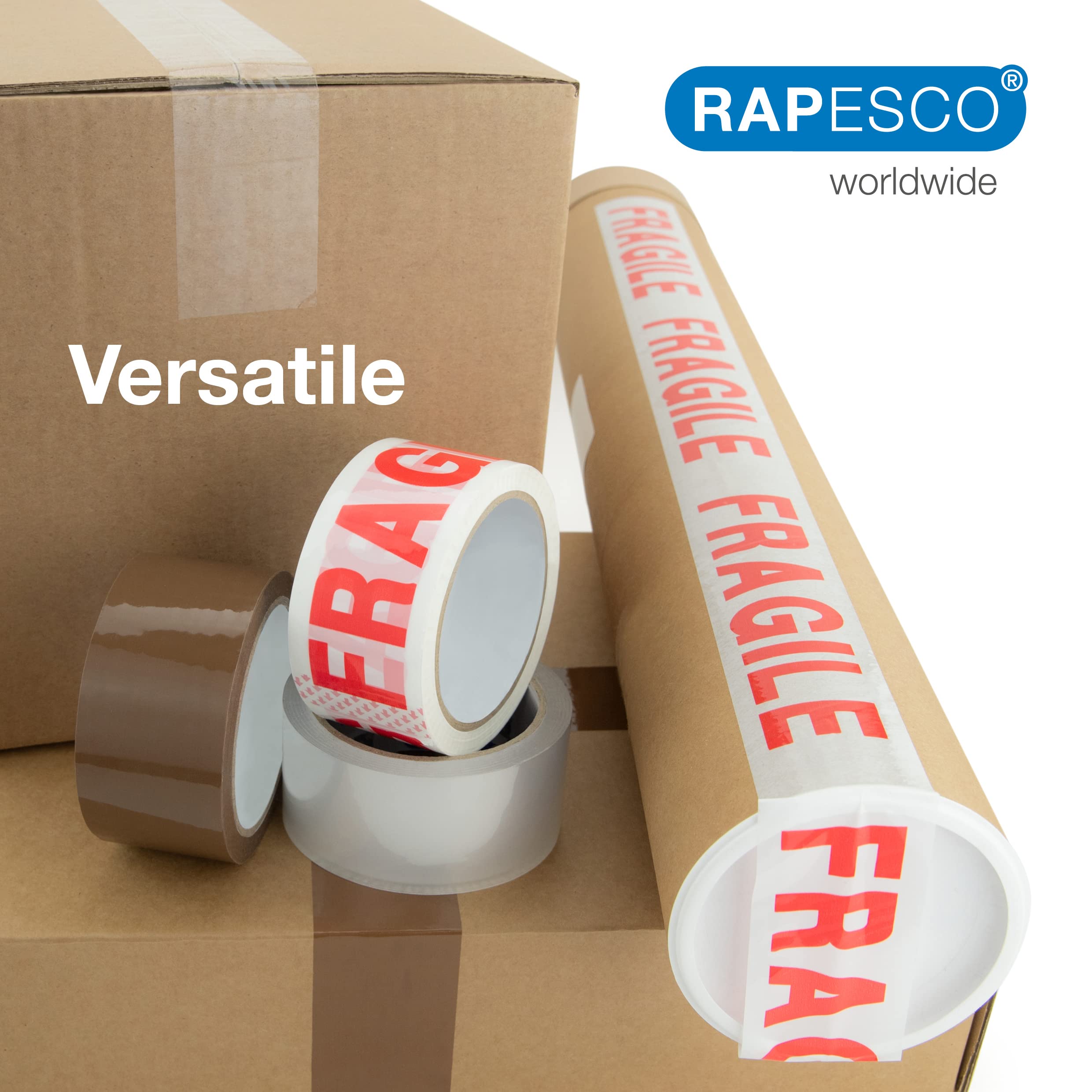 RAPESCO Strong Packing Tape Variety Pack - 6 Rolls, 50mm Wide, 50m Length | Moisture Resistant 4