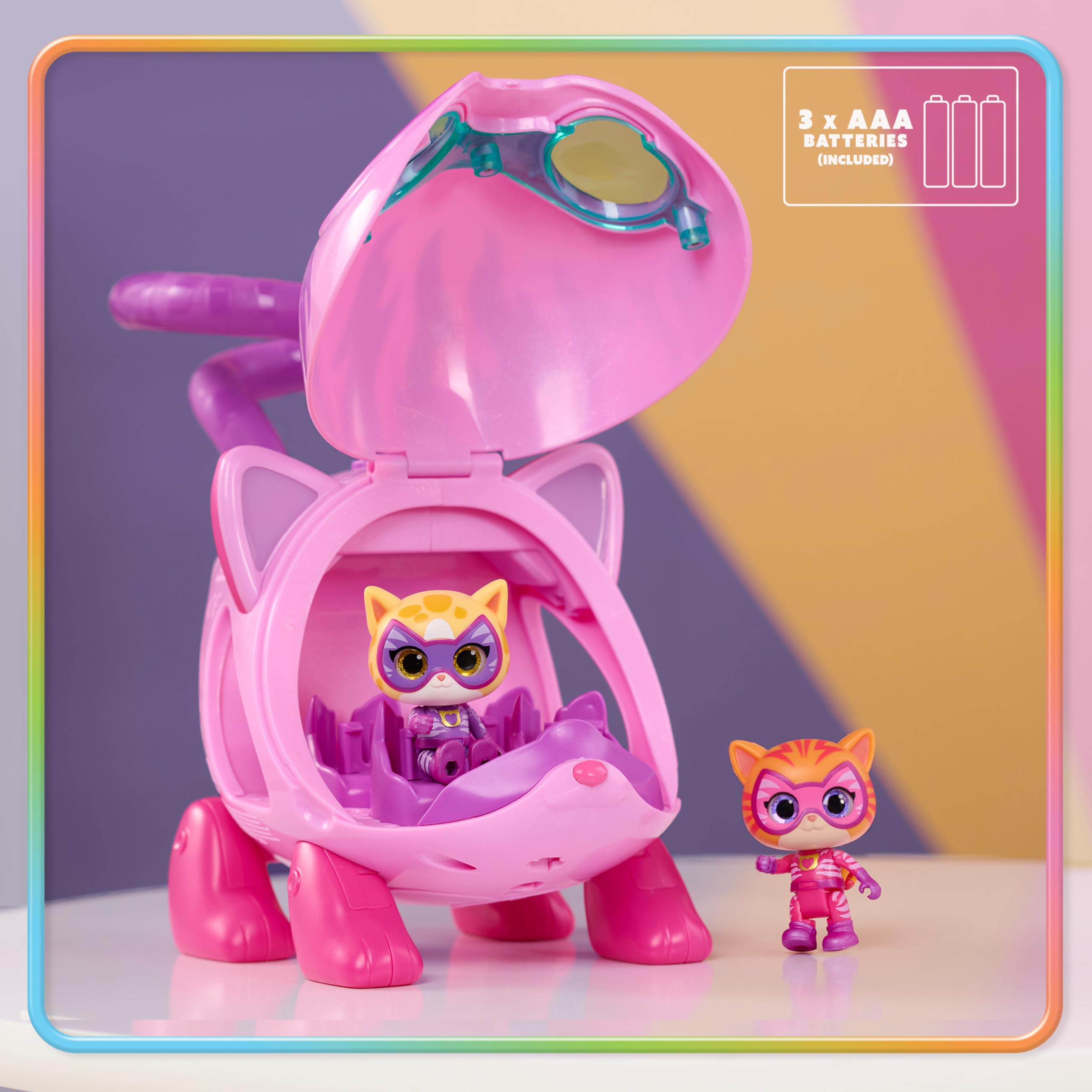 Disney Junior SuperKitties Su-Purr Wild Kitty Copter with Lights - Interactive Vehicle Playset for Kids 16