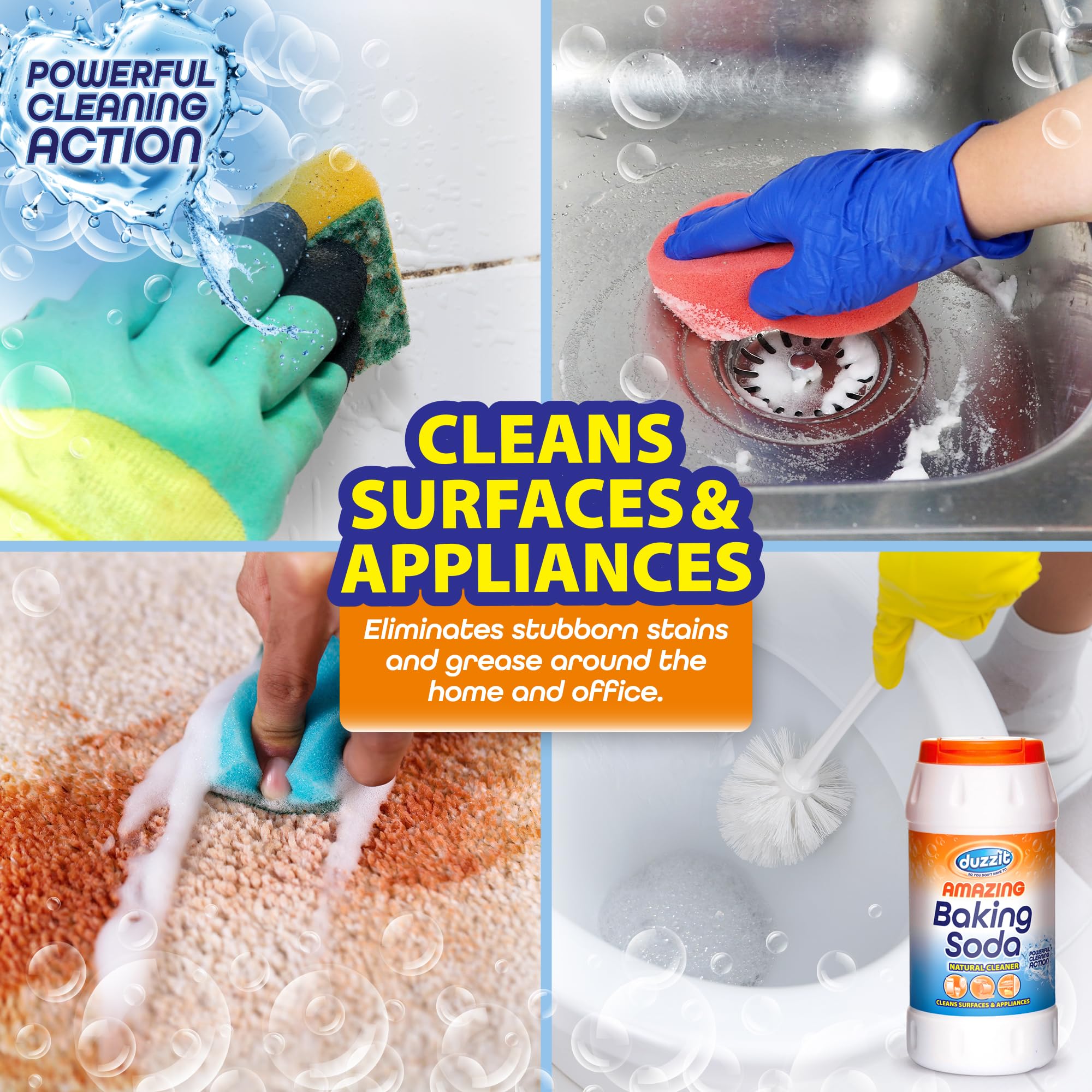 Duzzit Amazing Baking Soda - 350g Powder for Powerful, Natural Cleaning & Deodorising 3