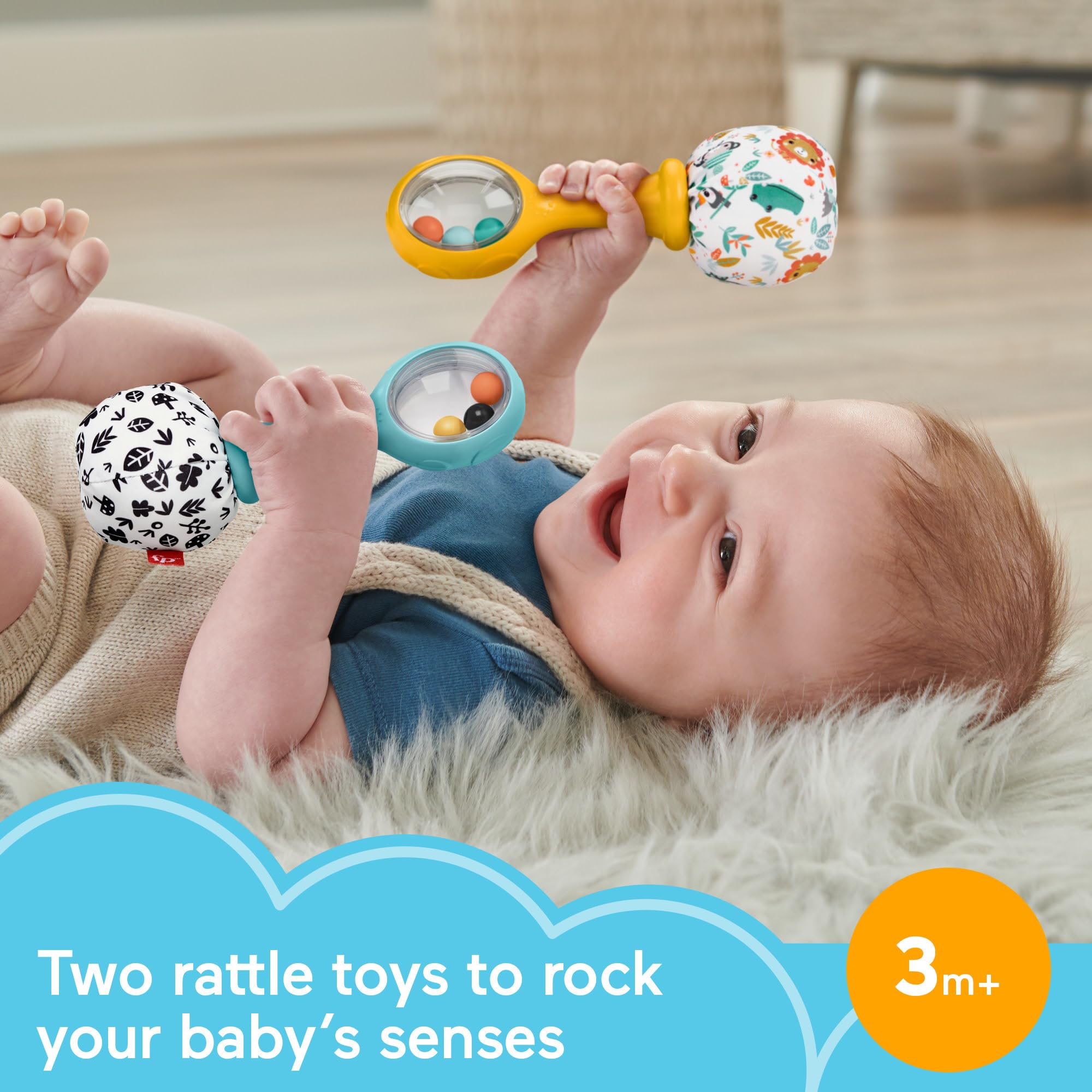 Fisher-Price Rattle 'n Rock Maracas – Sensorische Rasseln für Babys ab 3 Monaten 4