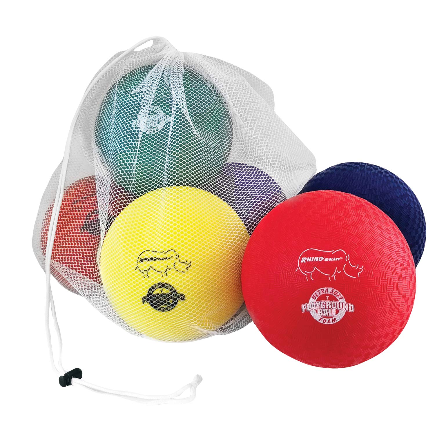 Champion Sports Rhino Skin Playground Ball Set - 7 Inch, Non-Sting Foam Core | 6 Balls Included 5