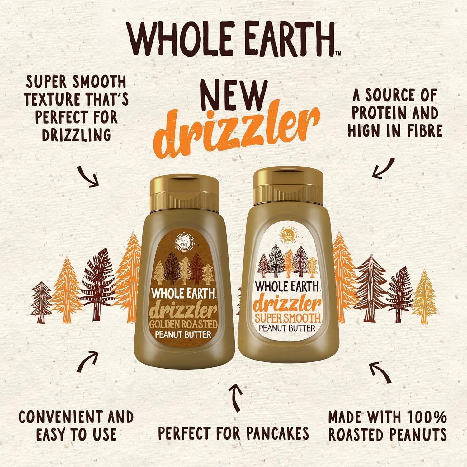 Whole Earth Drizzler Original geröstete Erdnussbutter – Super geschmeidiger, quetschbarer Aufstrich 11