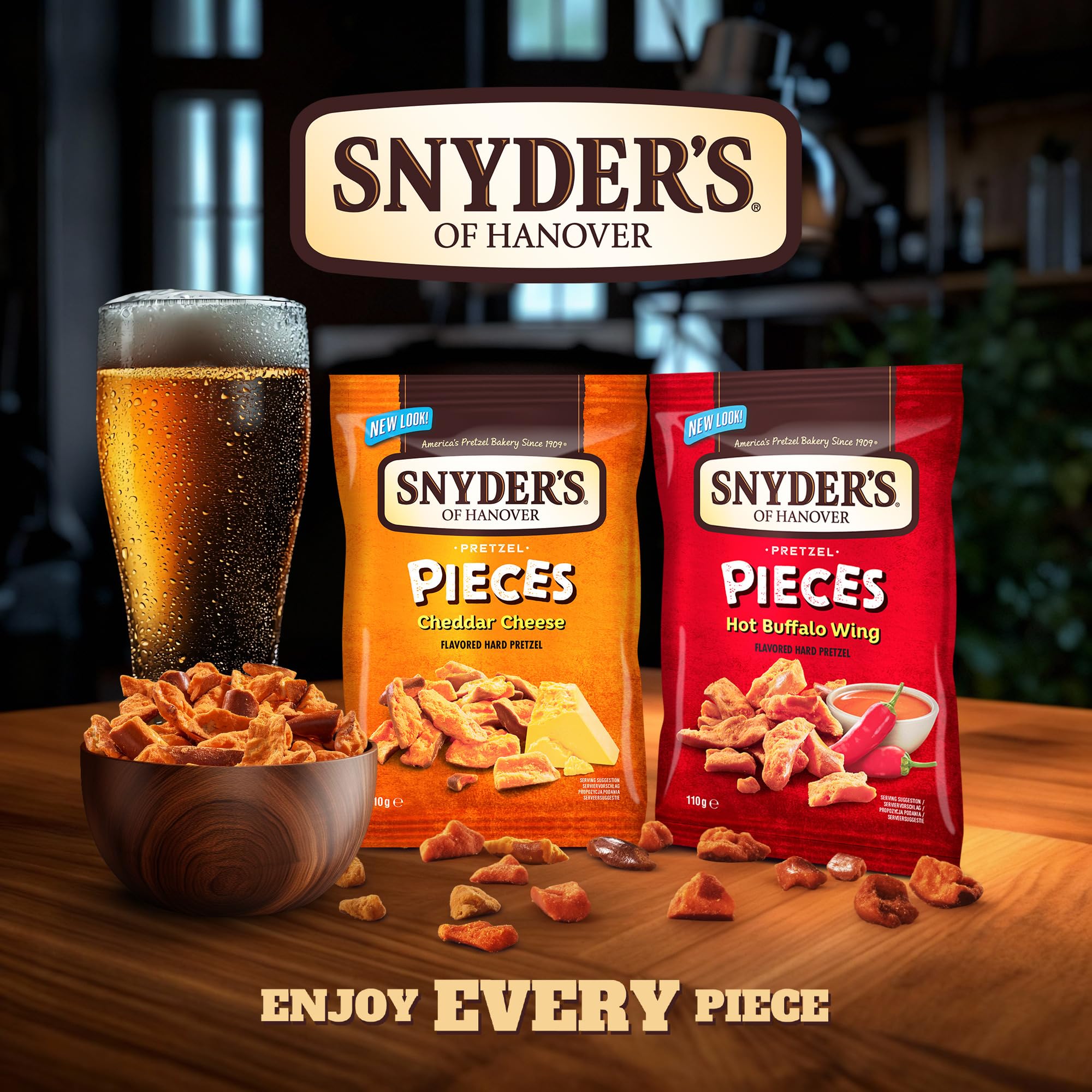 Snyder's of Hanover Pretzel Pieces Hot Buffalo Wings - 10 x 110g Sharing Pack 4
