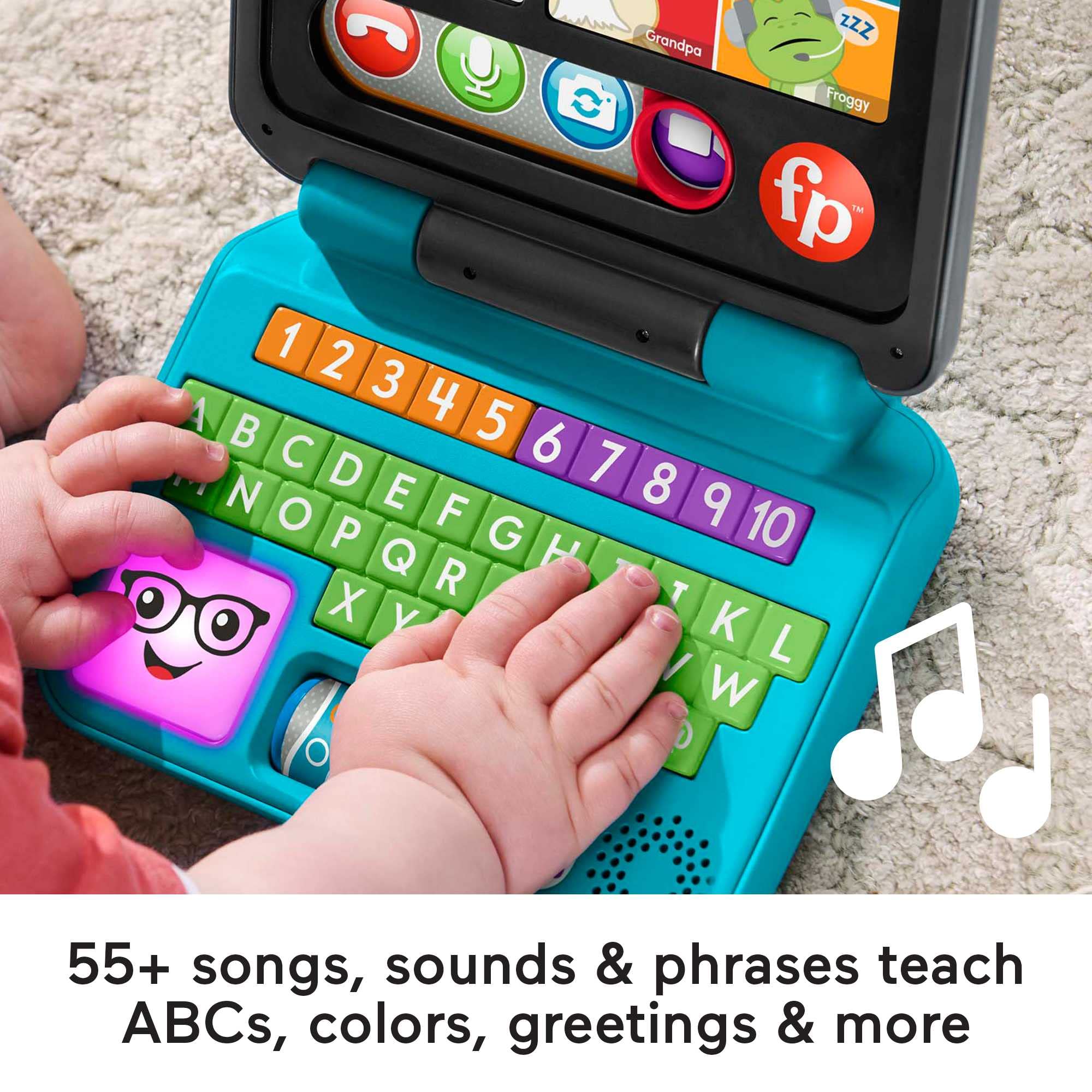 Fisher-Price Laugh & Learn Let's Connect Laptop - UK English Edition | Ages 6-36 Months | 55+ Songs & Phrases 4