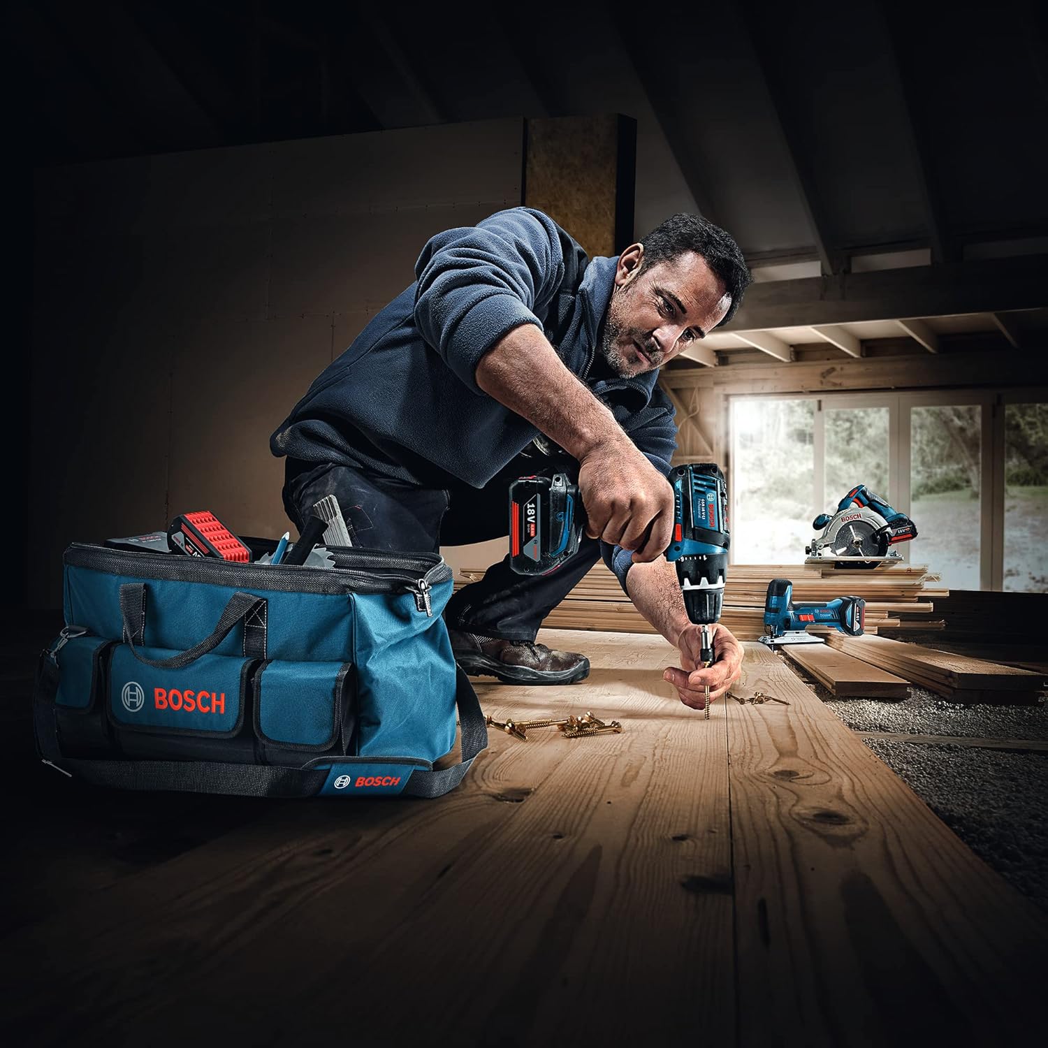 Bosch 1600A003BK LBAGPlus Large Heavy Duty Tool Bag - Navy Blue 8