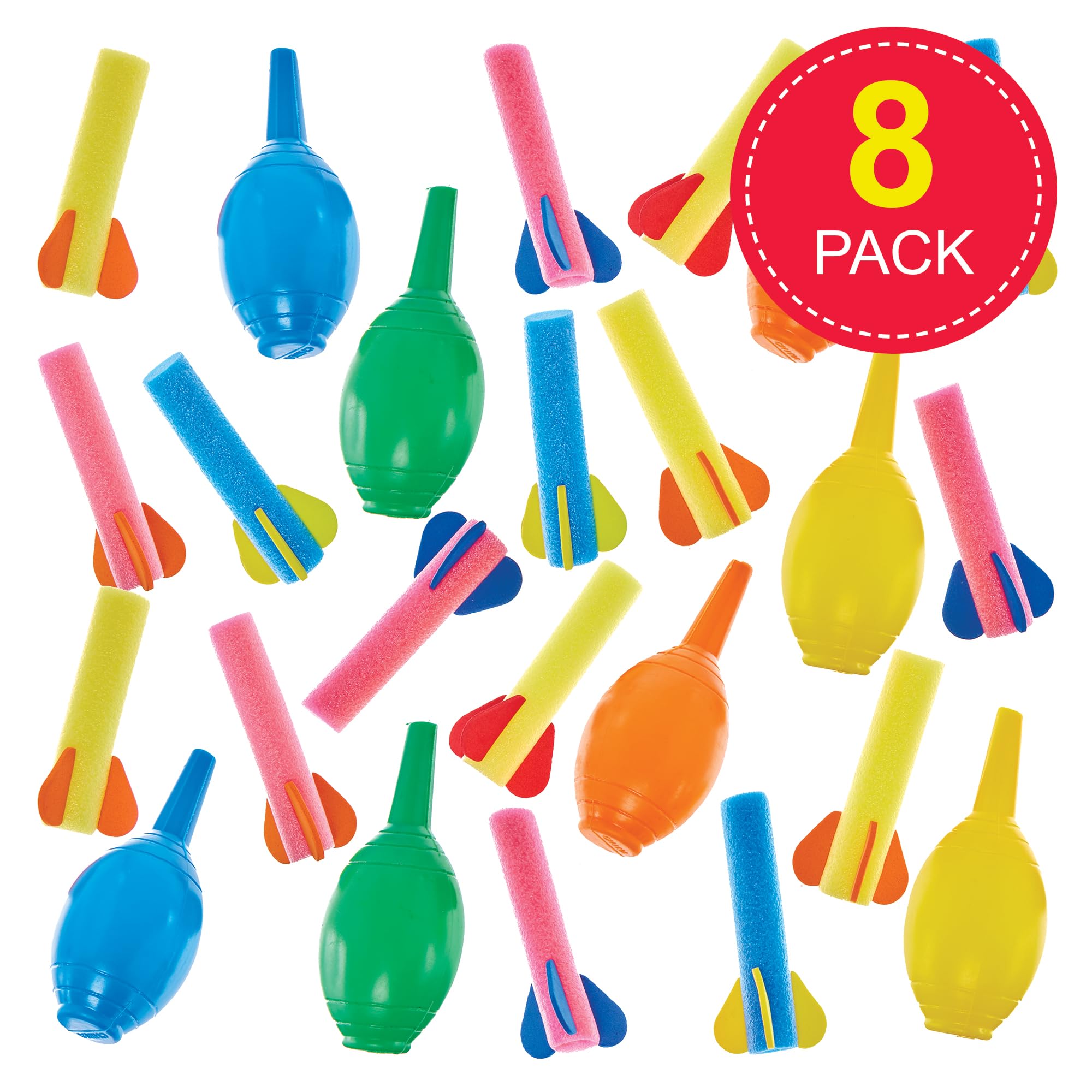 Baker Ross FN143 Foam Rocket Launchers - Pack of 8, Foam Material, Age 3+