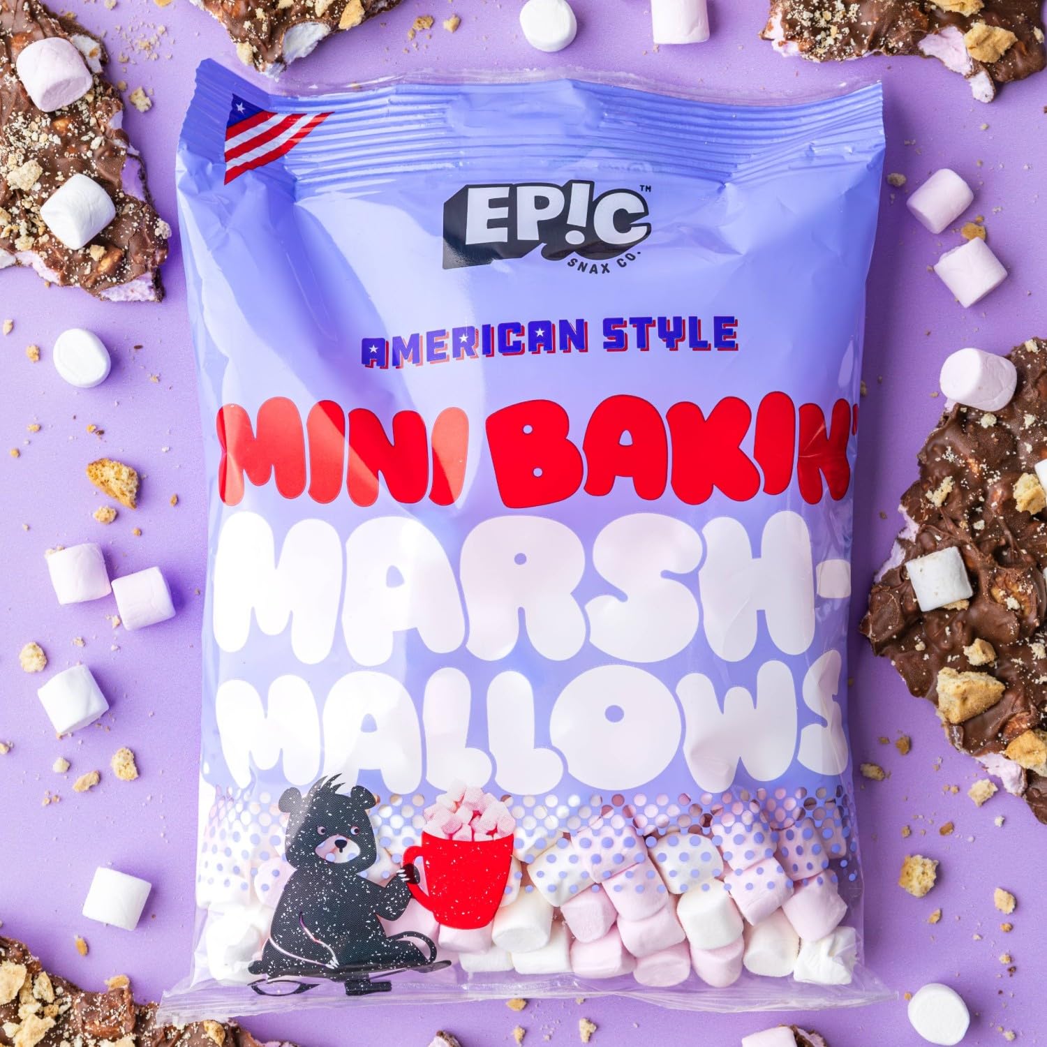 EPIC SNAX CO American Style Pink & White Mini Bakin’ Marshmallows Chunks | 150g Pack 5