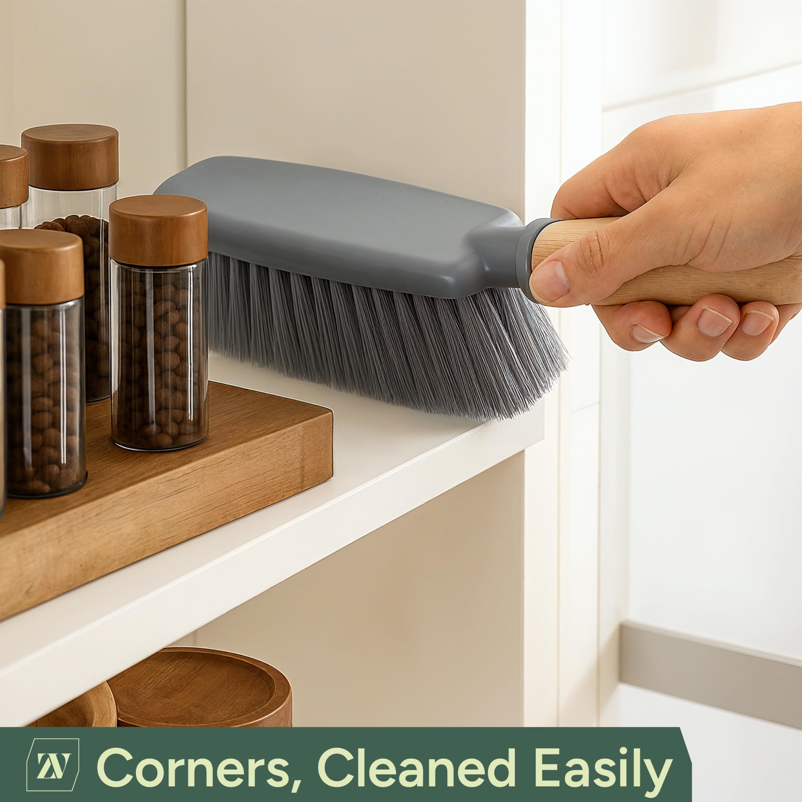 Zuvo Dustpan and Brush Set - Premium Bamboo Handle | Heavy Duty Bristles | Indoor/Outdoor Use 5