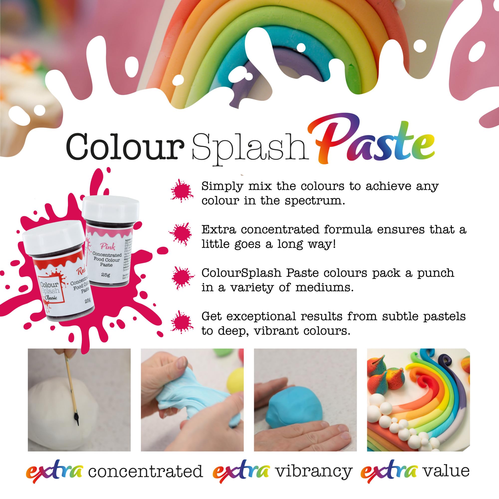 Colour Splash Concentrated Food Colouring Paste - Lilac | 25g Pot | Professional Edible Dye 4
