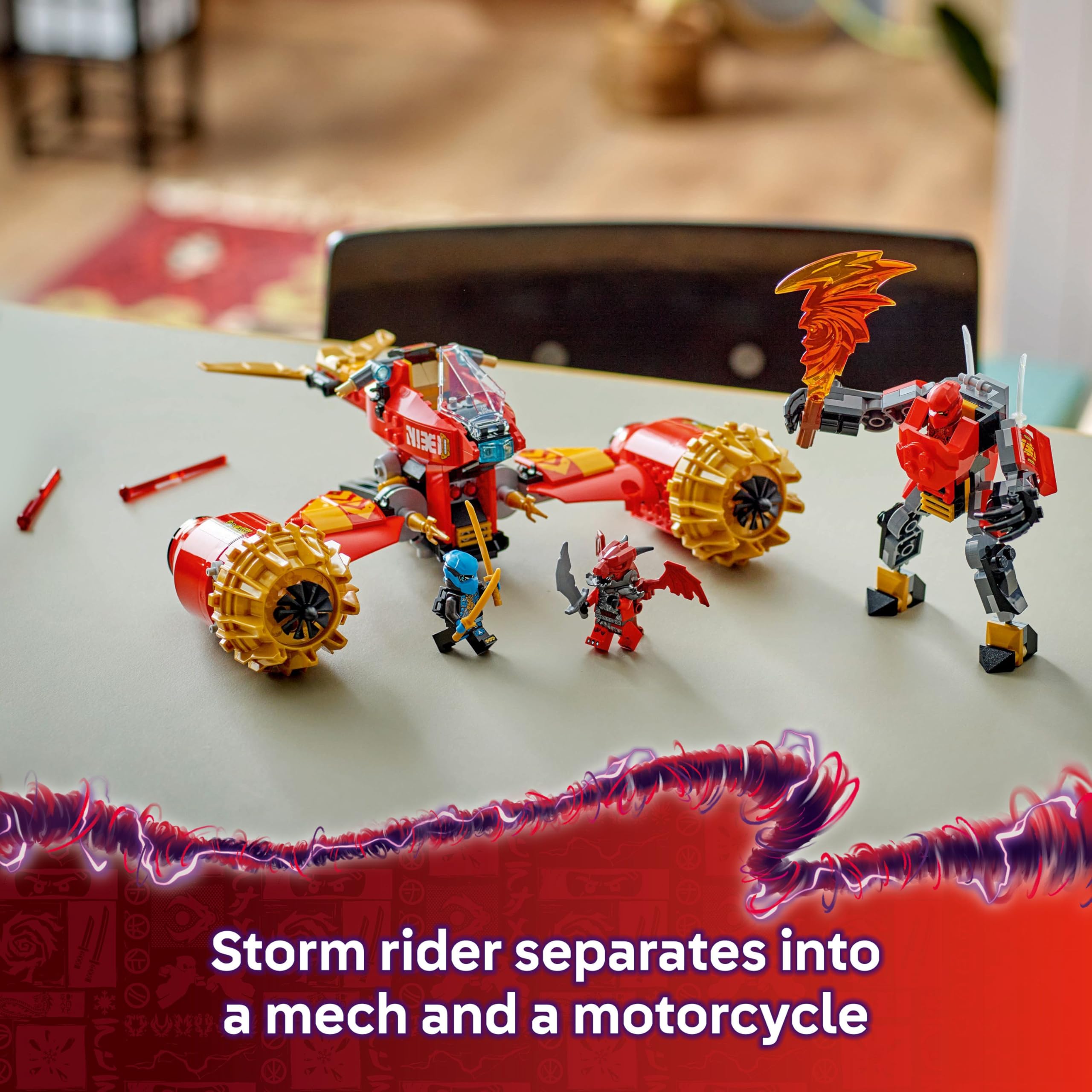 LEGO NINJAGO Kai’s Mech Storm Rider 71830 - Combo Vehicle Set with 3 Minifigures | Ages 7+ 3