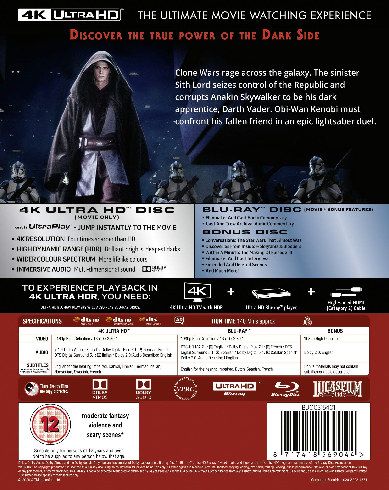 Star Wars Episode III: Revenge of the Sith [4K Blu-ray] 3