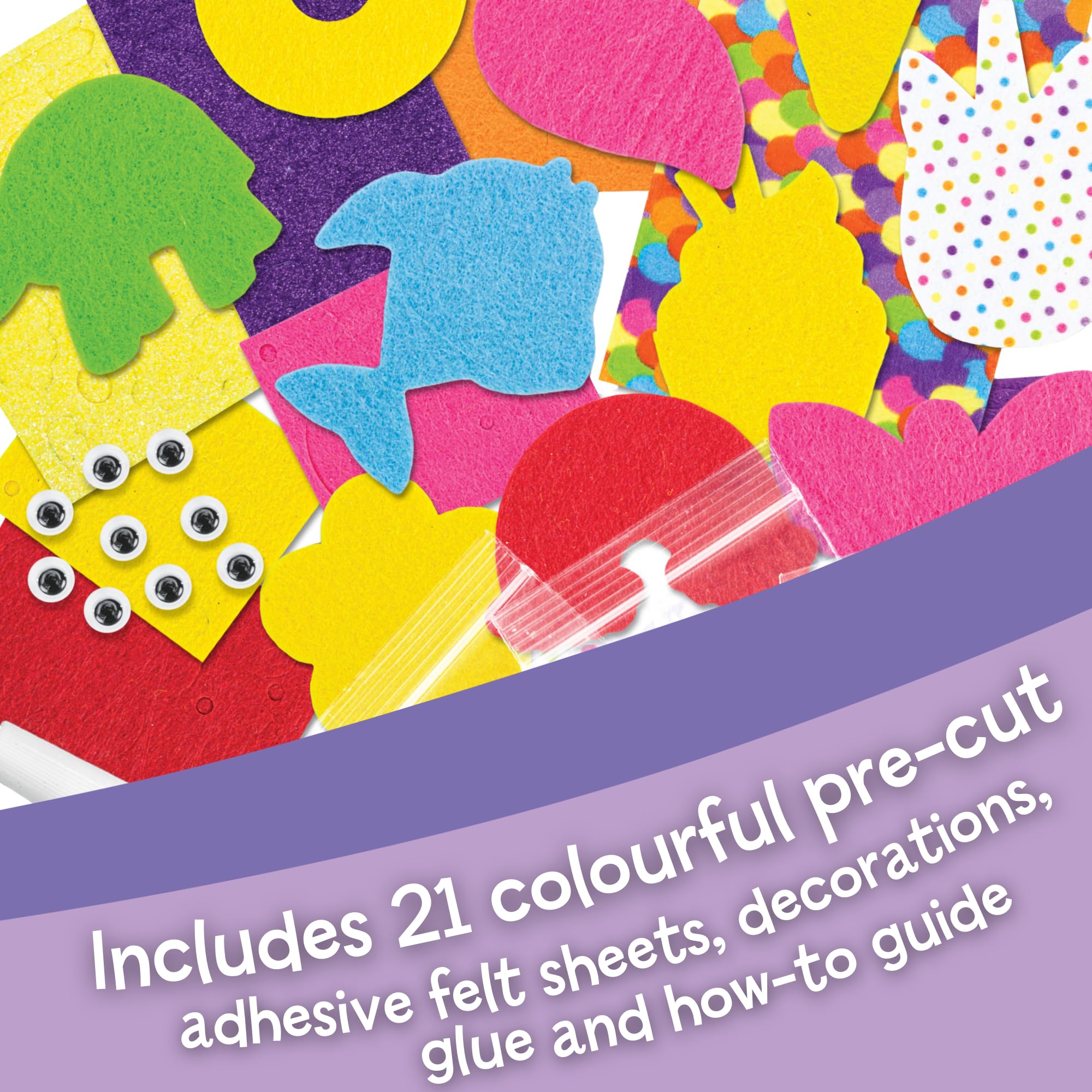 Galt Perfect Patches Arts and Crafts Kit - Create 10 Stick-On Felt Faces | Ages 5+ 8