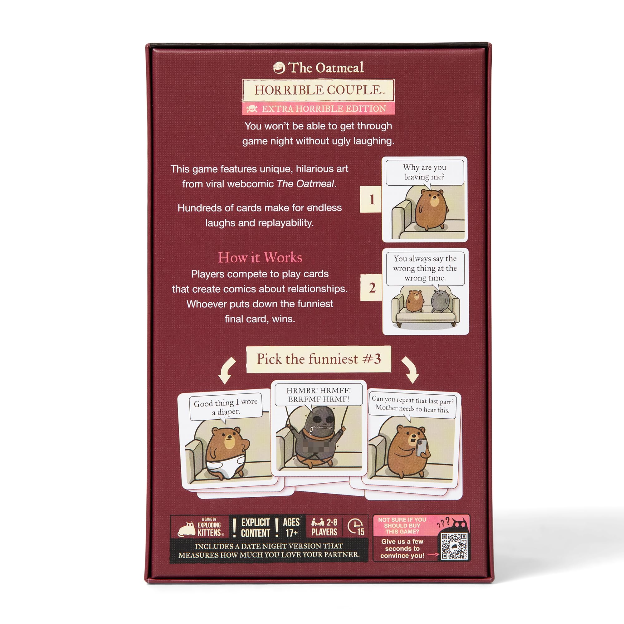 Exploding Kittens Horrible Couple – Extra Horrible Edition Party Card Game | 2-8 Players | Ages 17+ 7