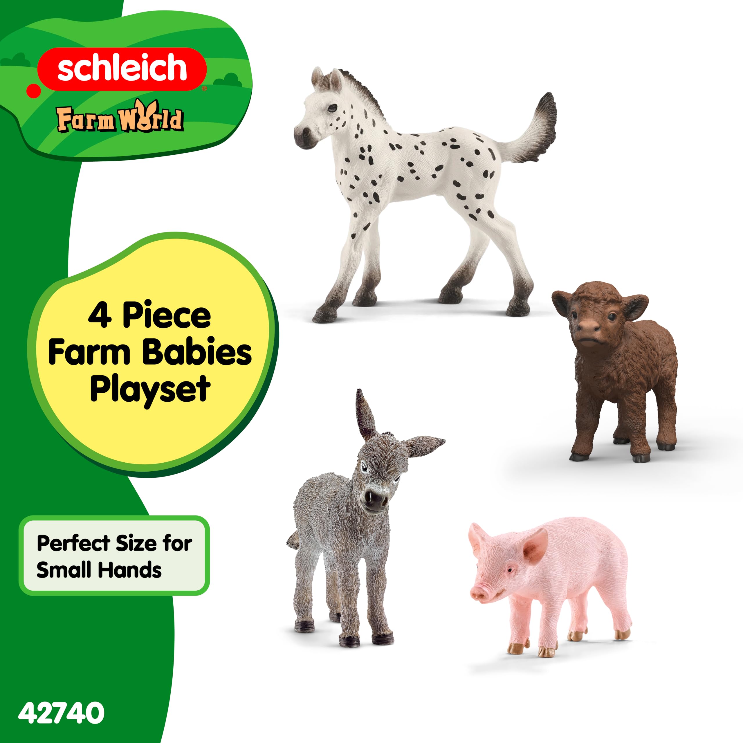 Schleich Farm World Farm Babies Set - 4 Figures | Ages 3+ | 42740 6