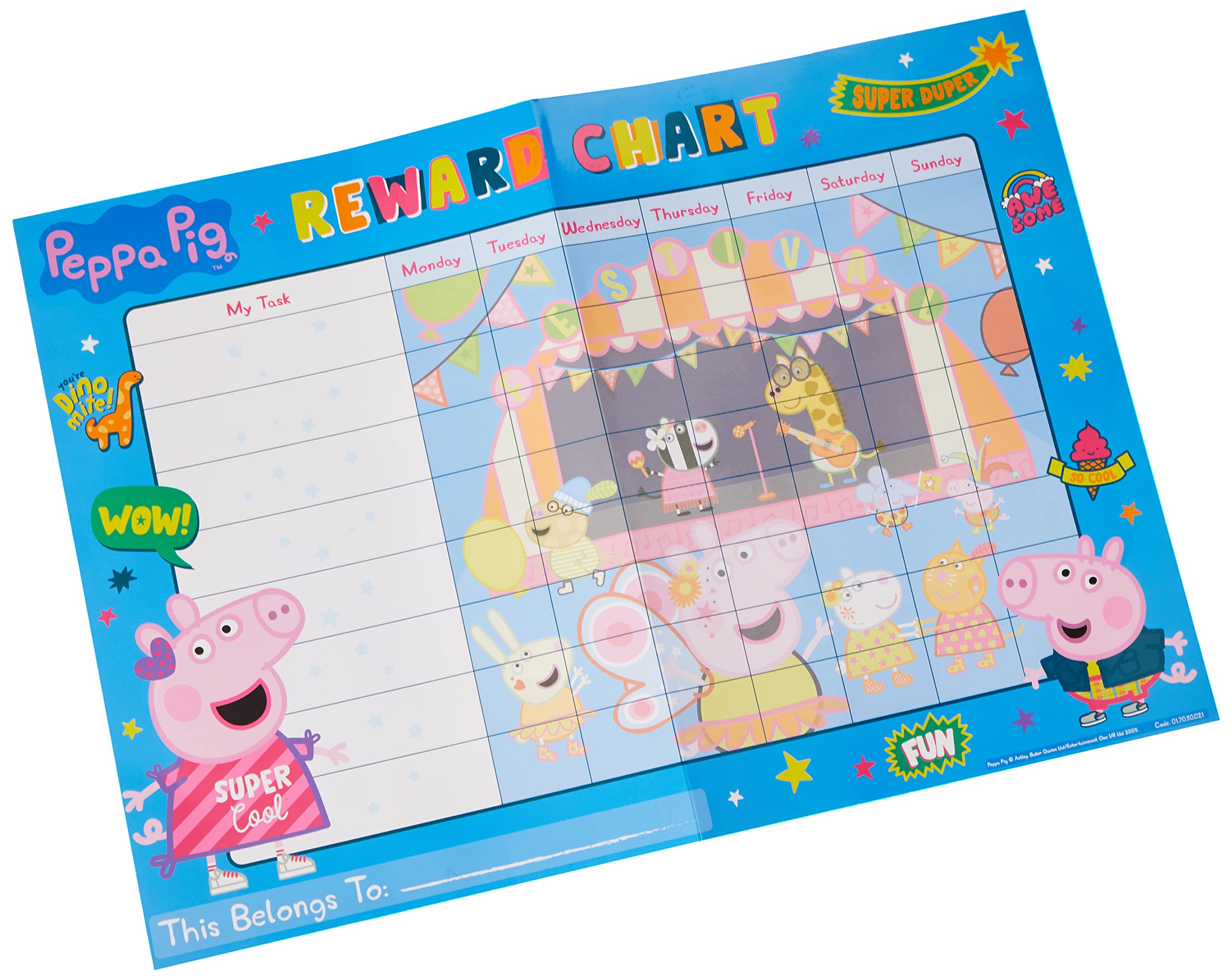 Paper Projects Peppa Pig Everyday Reward Chart with 56 Sparkly Stickers | Ages 3+
