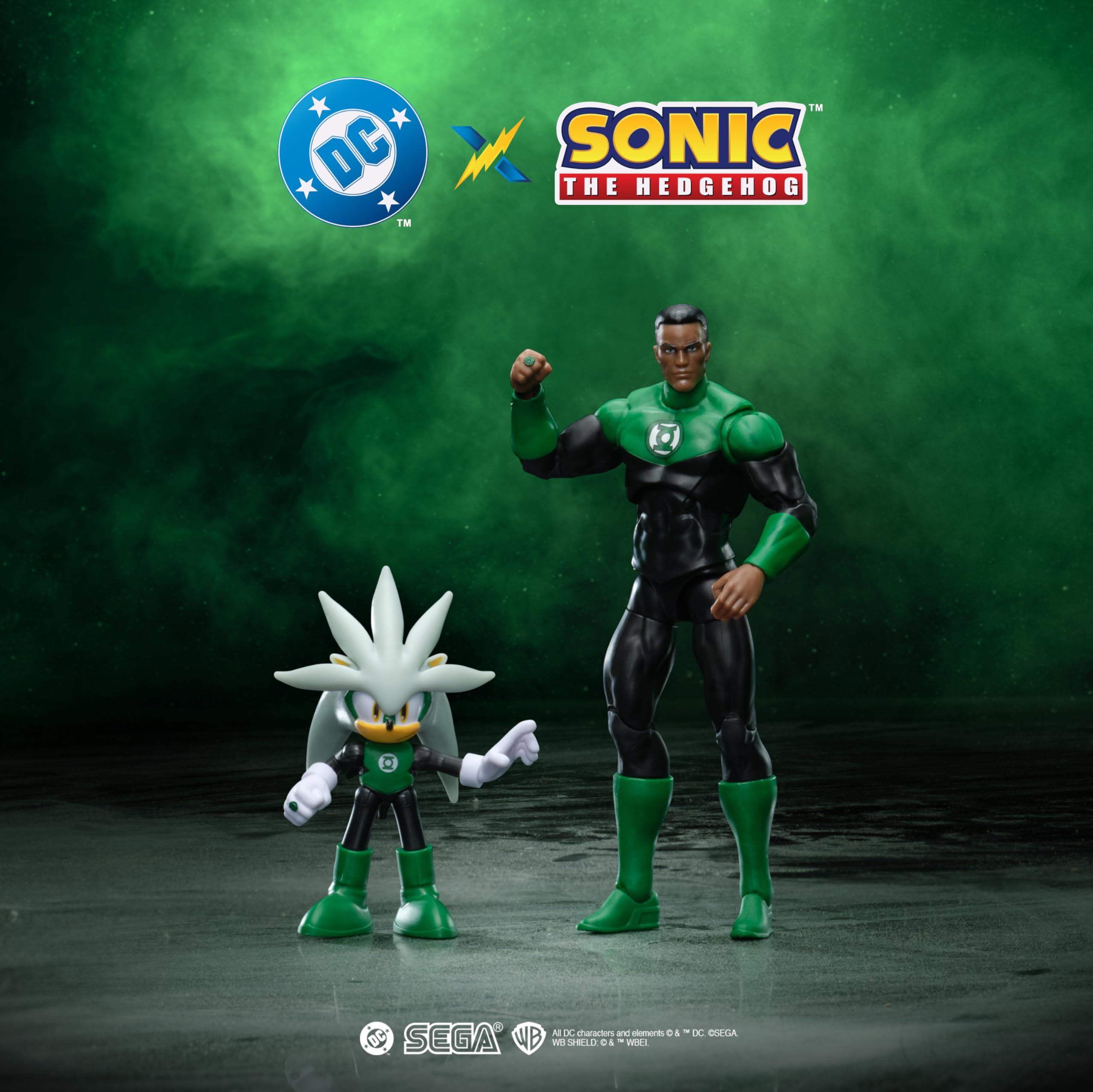 Sonic The Hedgehog DC x Sonic Silver as Green Lantern & Classic Green Lantern Action Figure Multipack 9