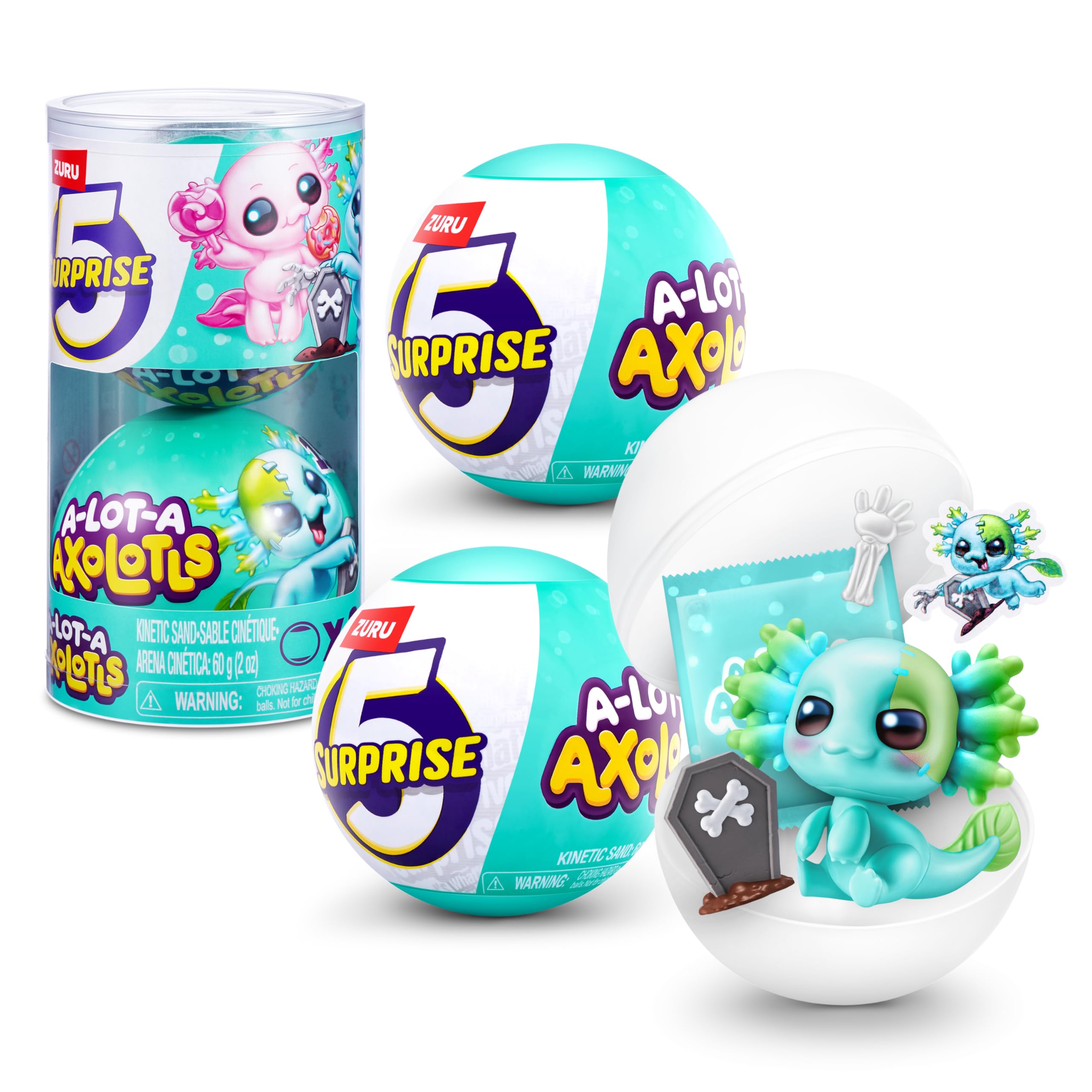 5 Surprise A-LOT-A AXOLOTLS by ZURU - Unbox 2 Capsules | Series 1 Miniature Figure