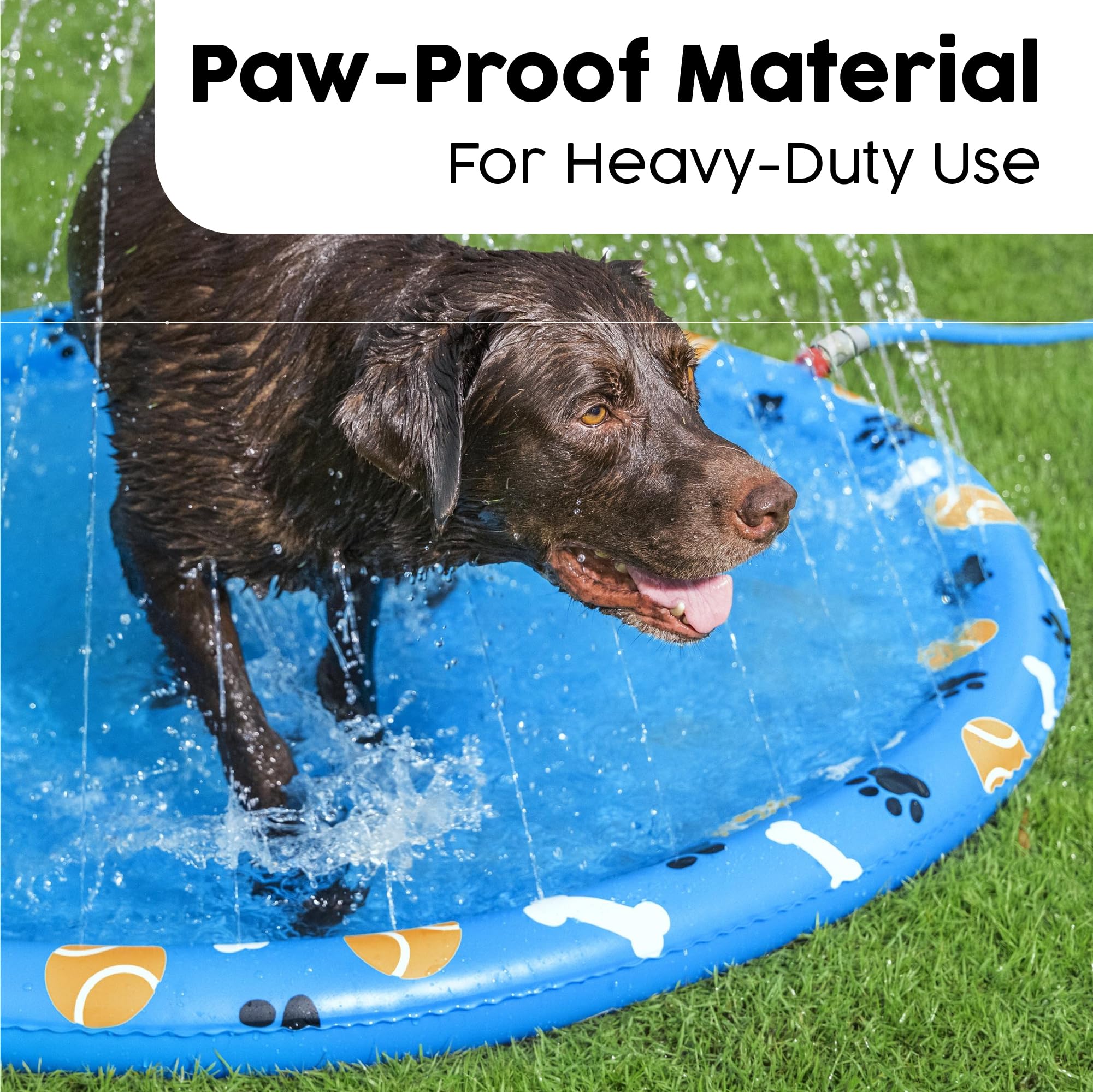Bestway Dog Splash Pad Sprinkler Mat - Non-Slip Cooling Fun | Durable PVC | 60x240x240mm