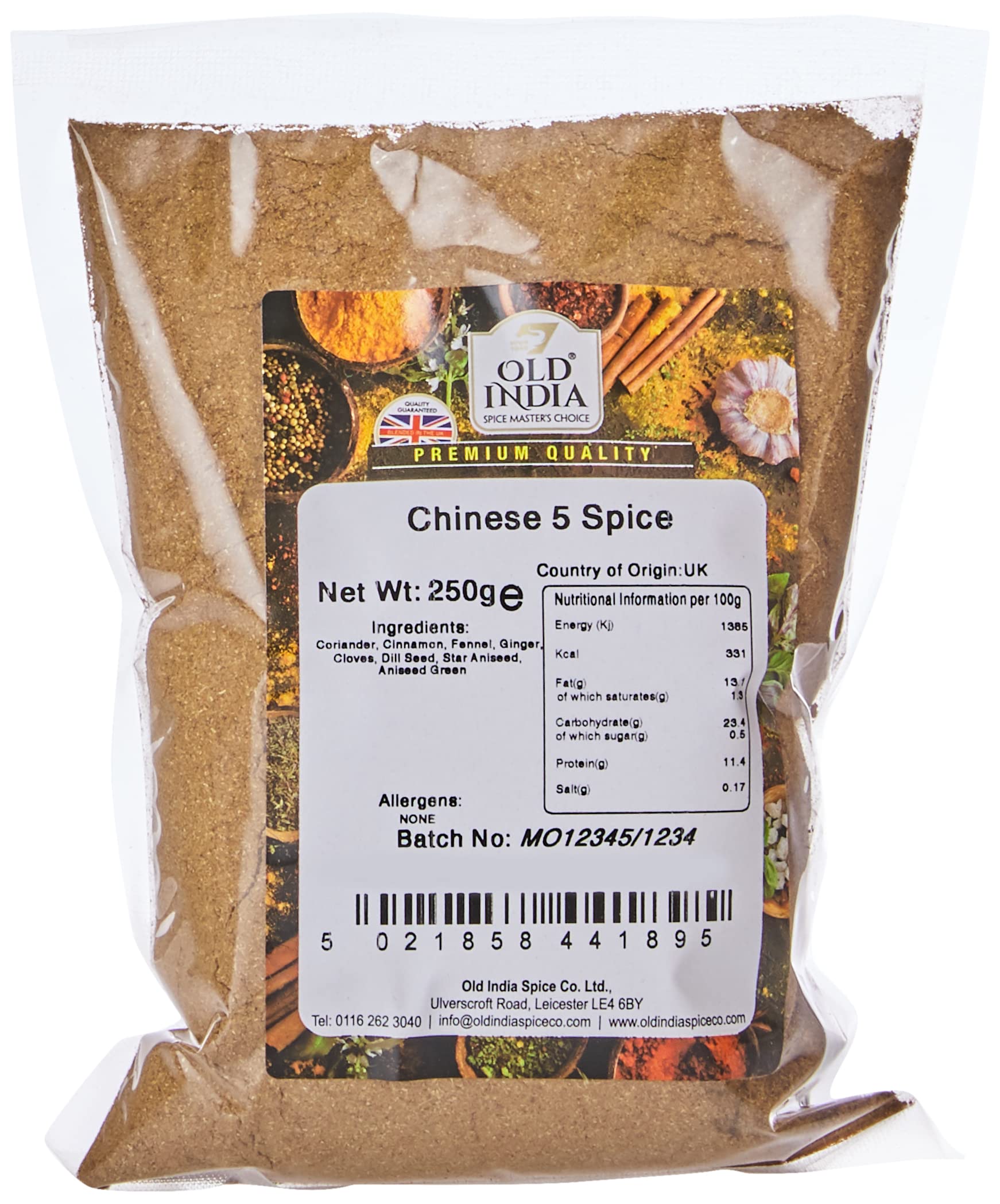 Old India Chinese Five Spice Powder - 100% Natural, Additive & GMO Free | 250g