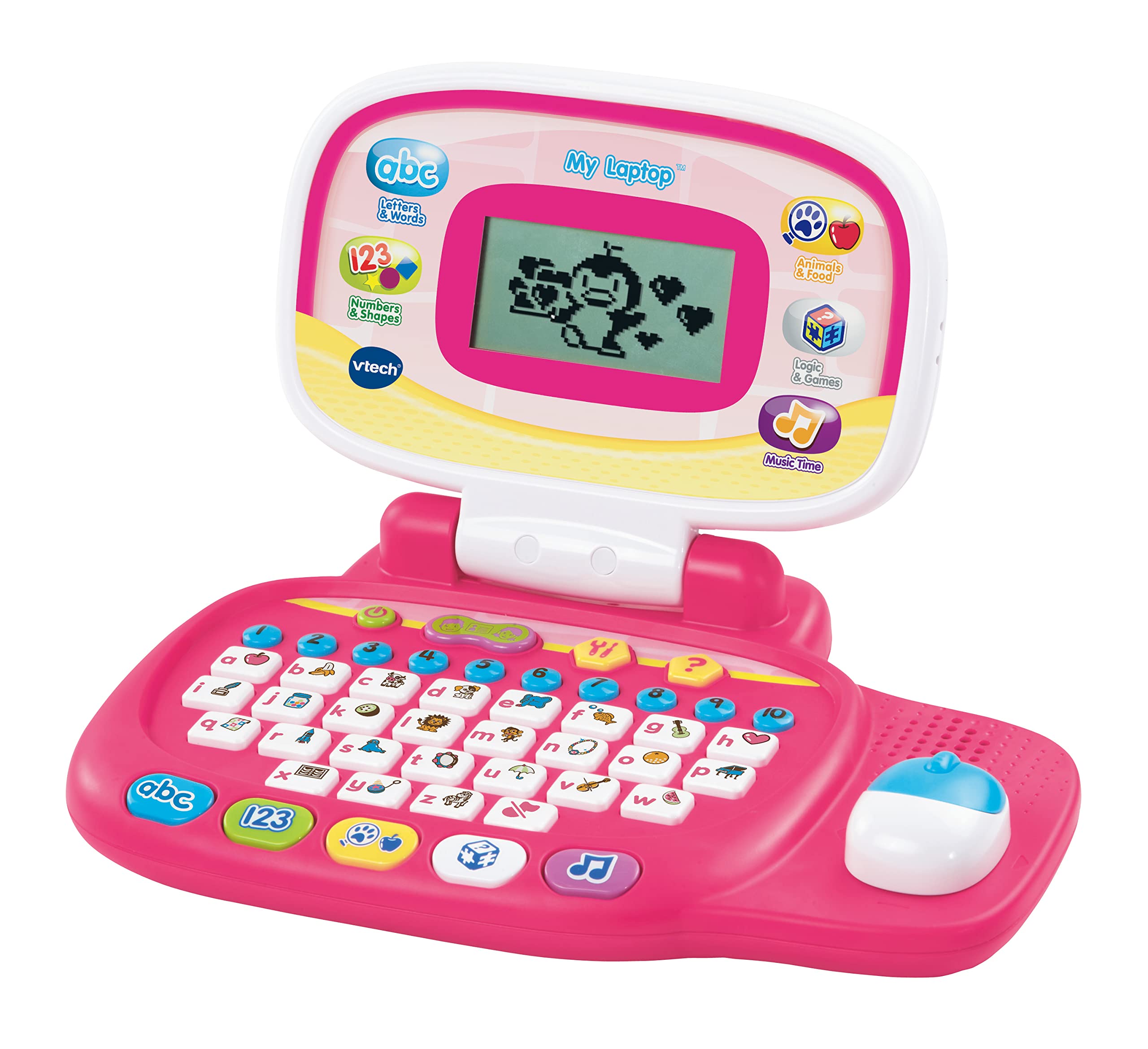 VTech Pre-School Laptop - 30 Activities for Phonics, Counting & Spelling | Ages 3-6 Years | Pink