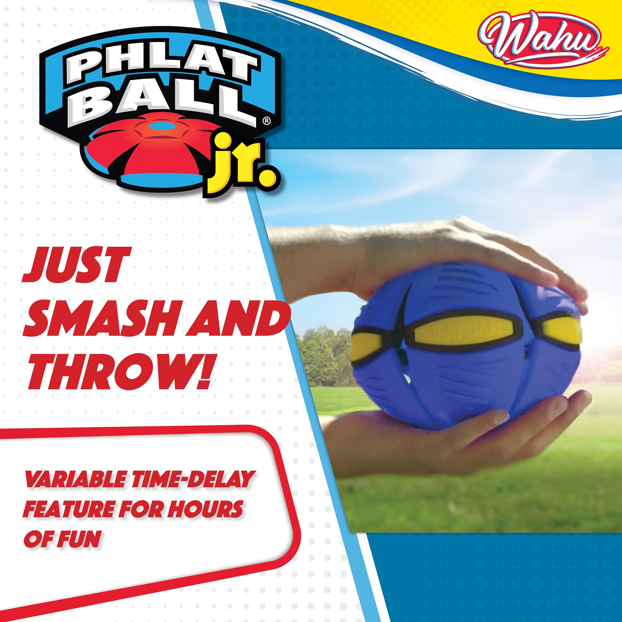 Goliath Phlat Ball Junior Transforming Toy Disc to Ball | Blue | Ages 6+ | Plastic 7